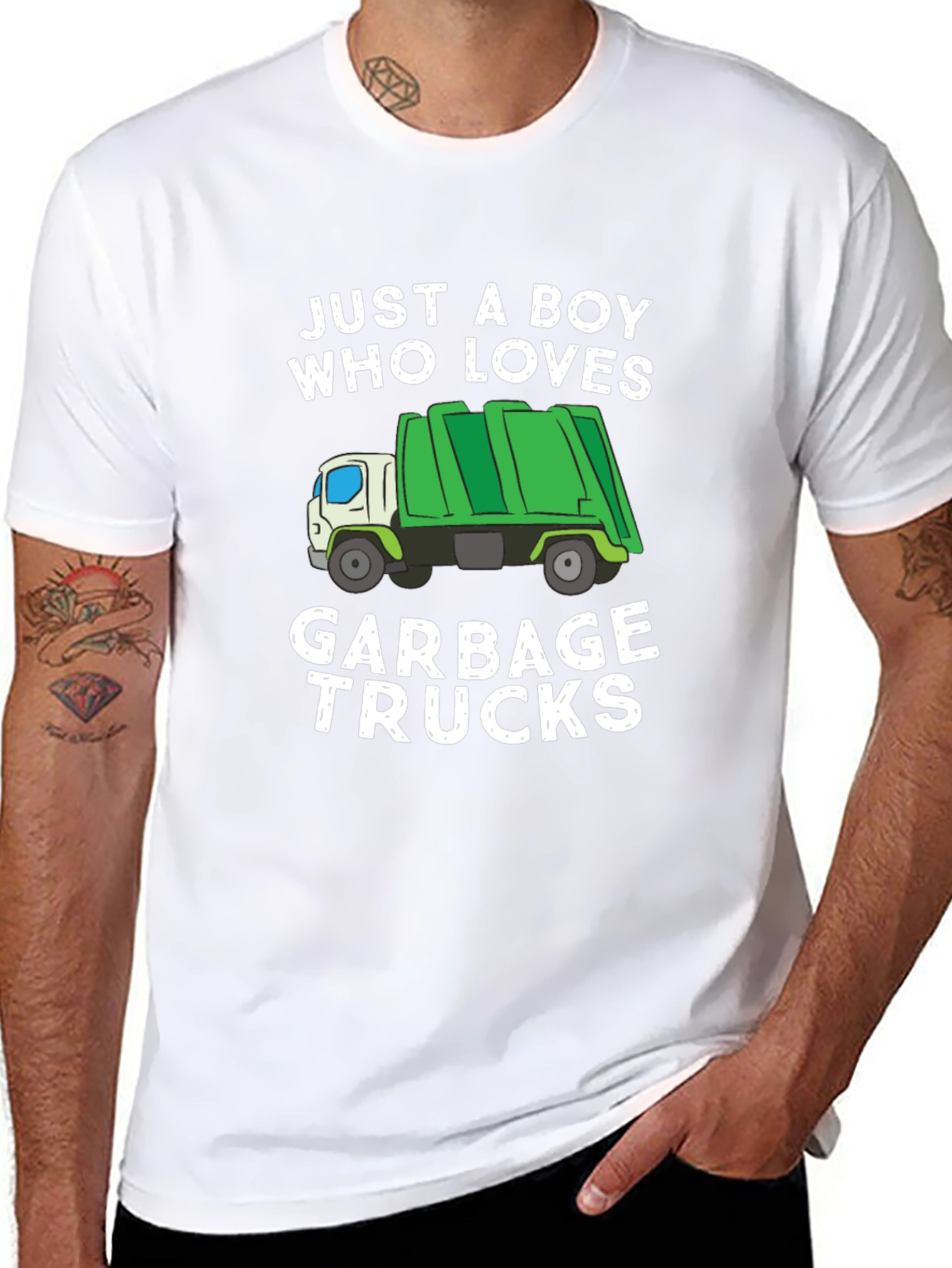 Black Garbage Truck Lover T-Shirt view 8