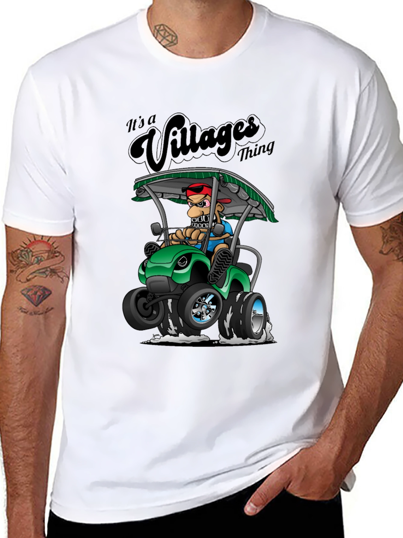 Black Villages Thing Cartoon T-Shirt  view 8