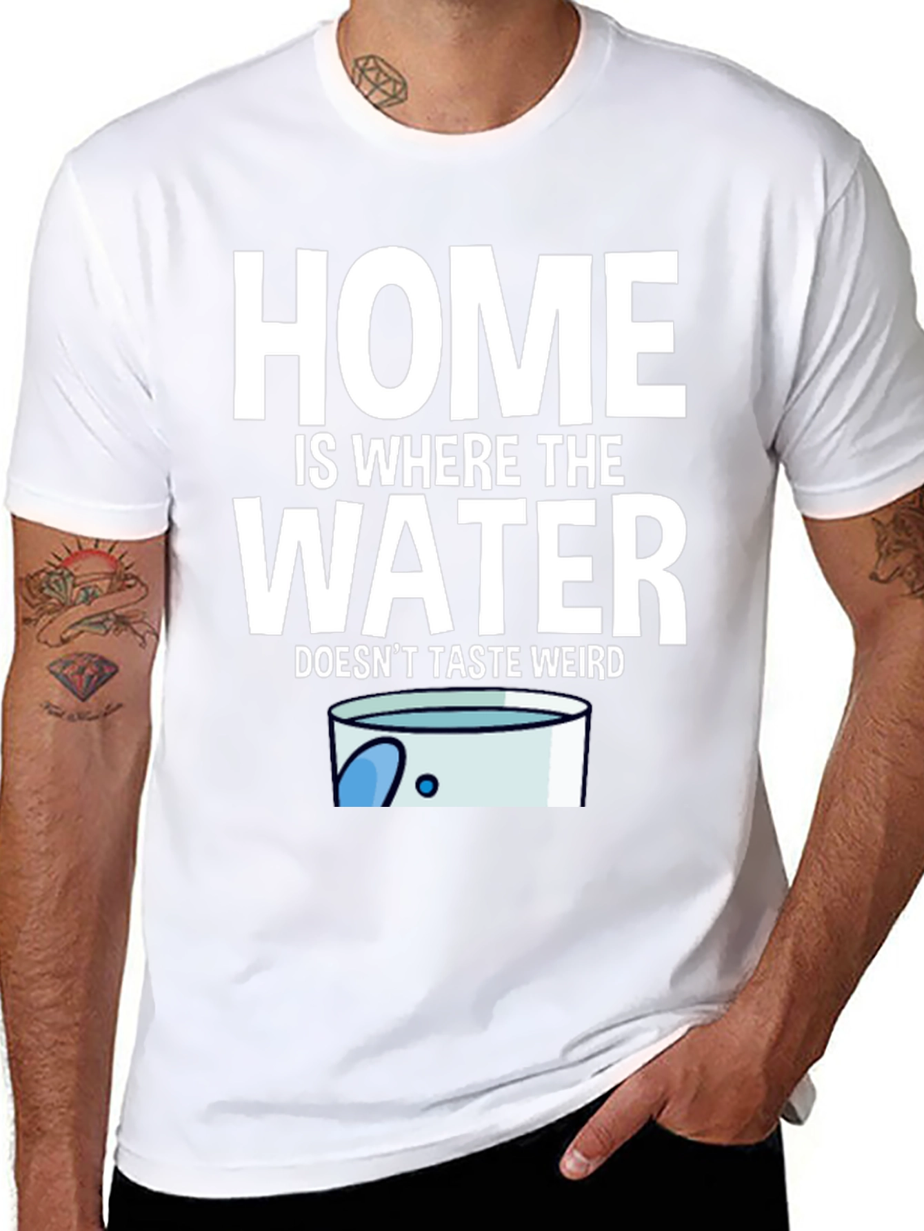 Black Home Is Where The Water Doesn't Taste Weird T-Shirt view 8