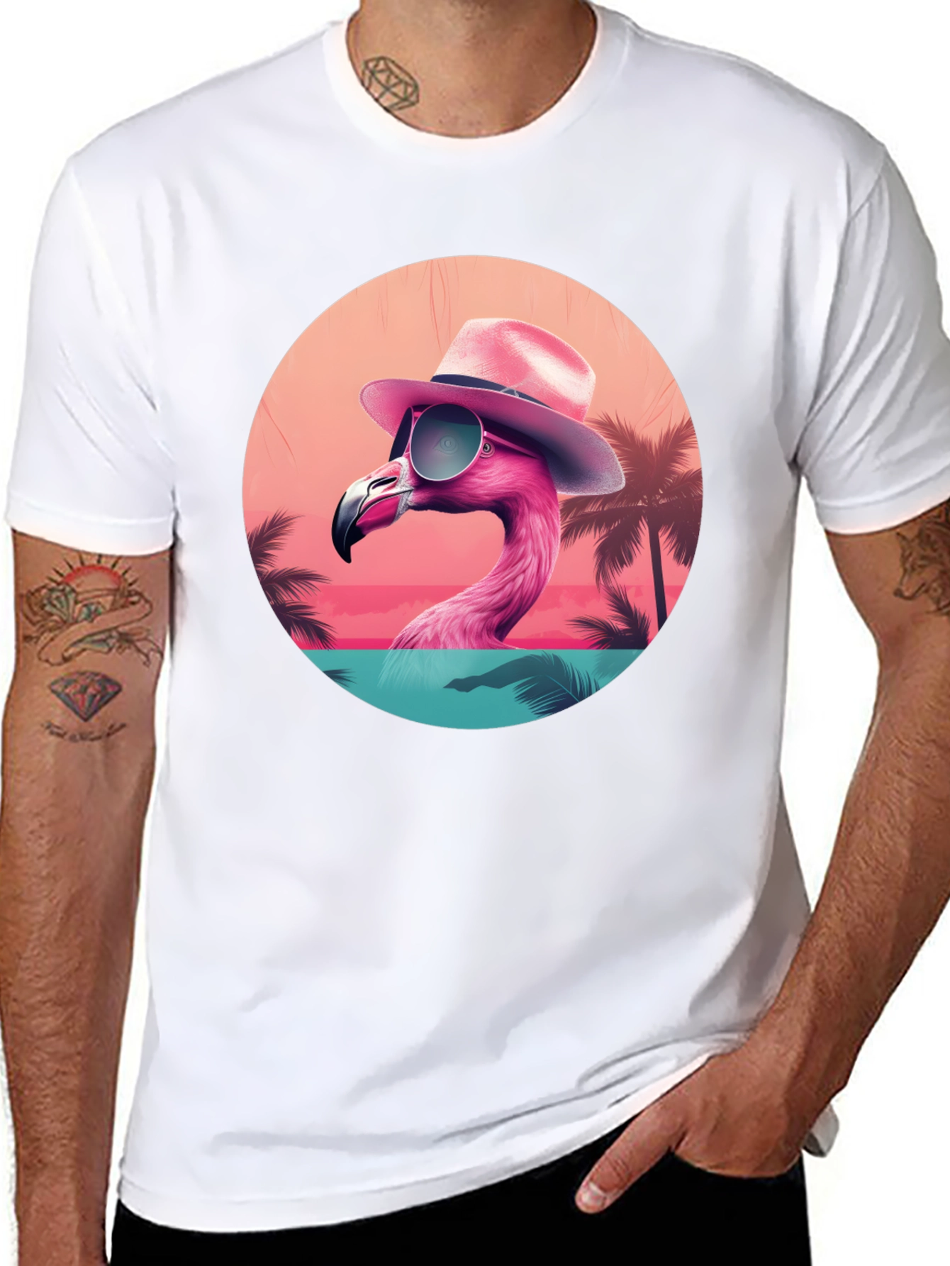 Black Cool Flamingo T-Shirt view 8
