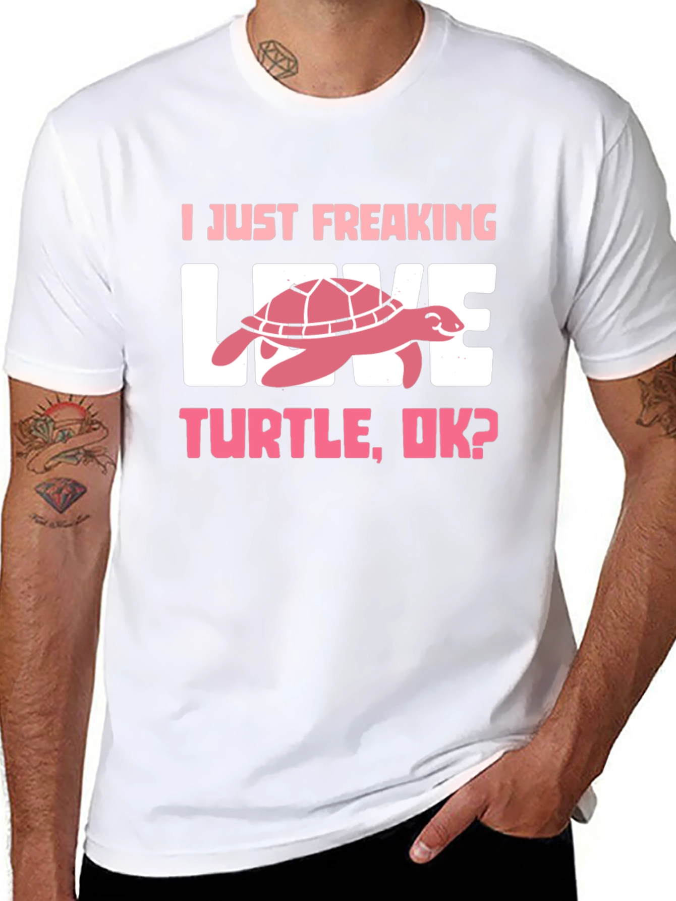 Black I Just Freaking Love Turtle T-Shirt view 8