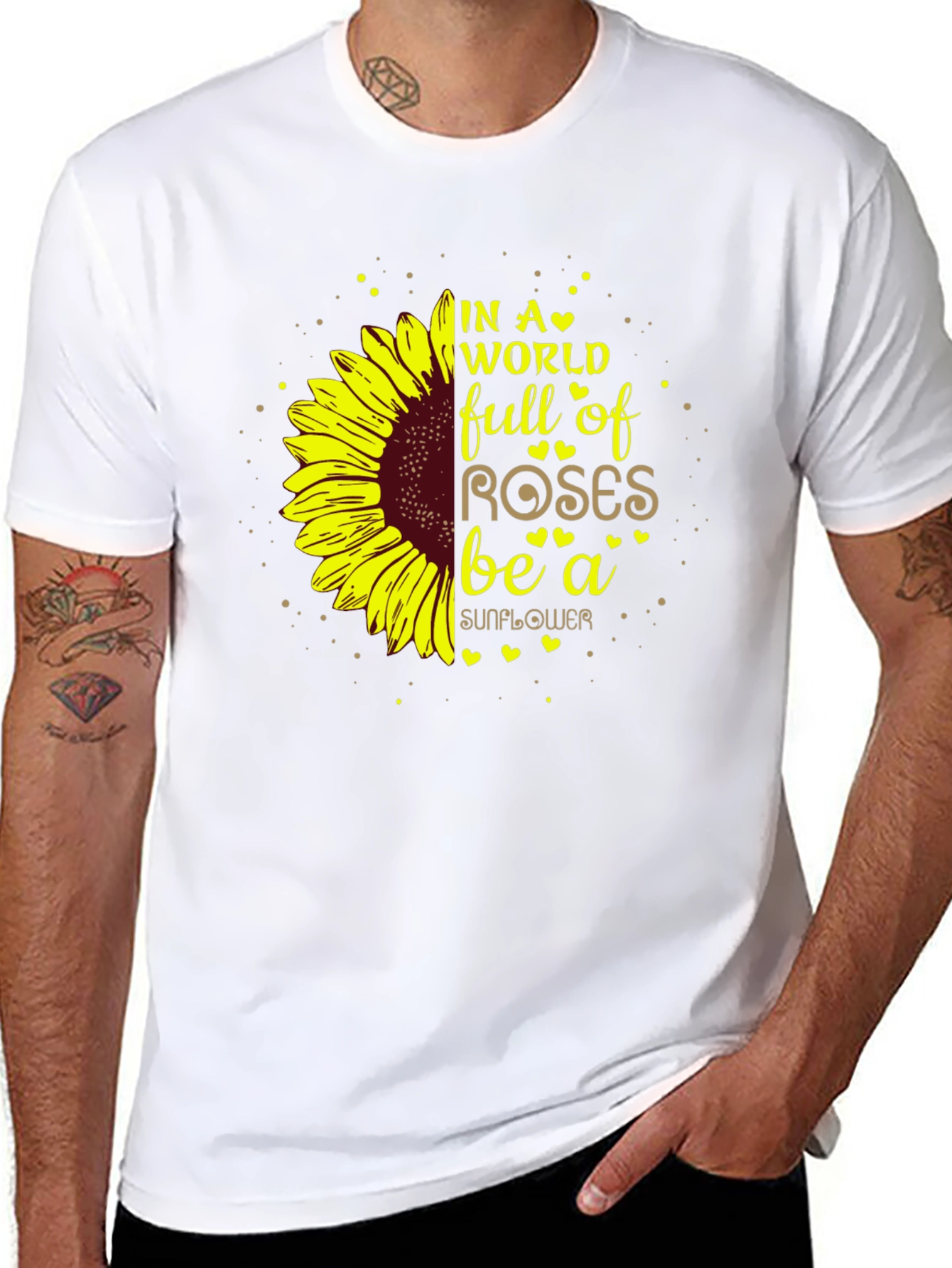 Black Sunflower Graphic T-Shirt - Be a Sunflower view 8