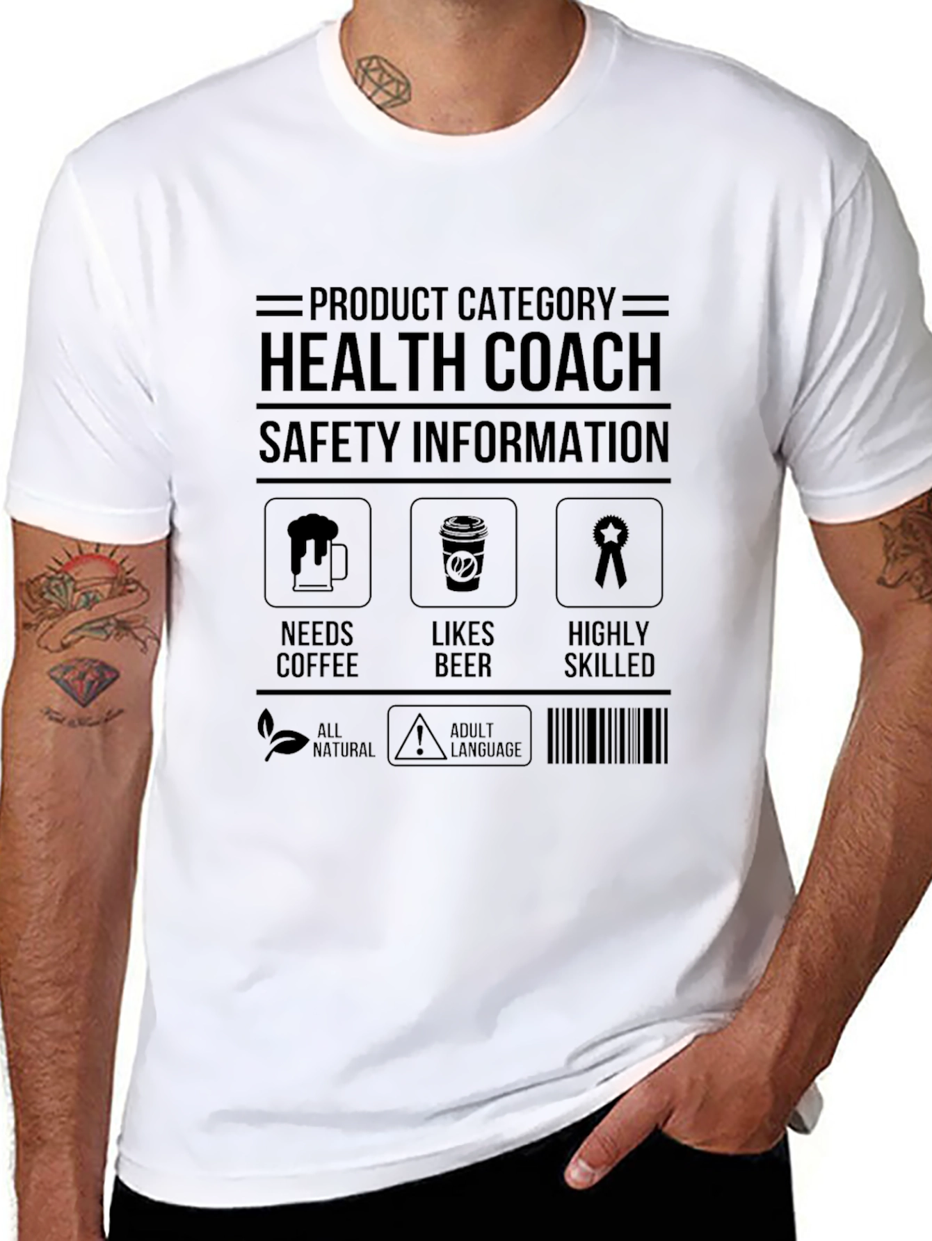 Black Health Coach Novelty T-Shirt view 8
