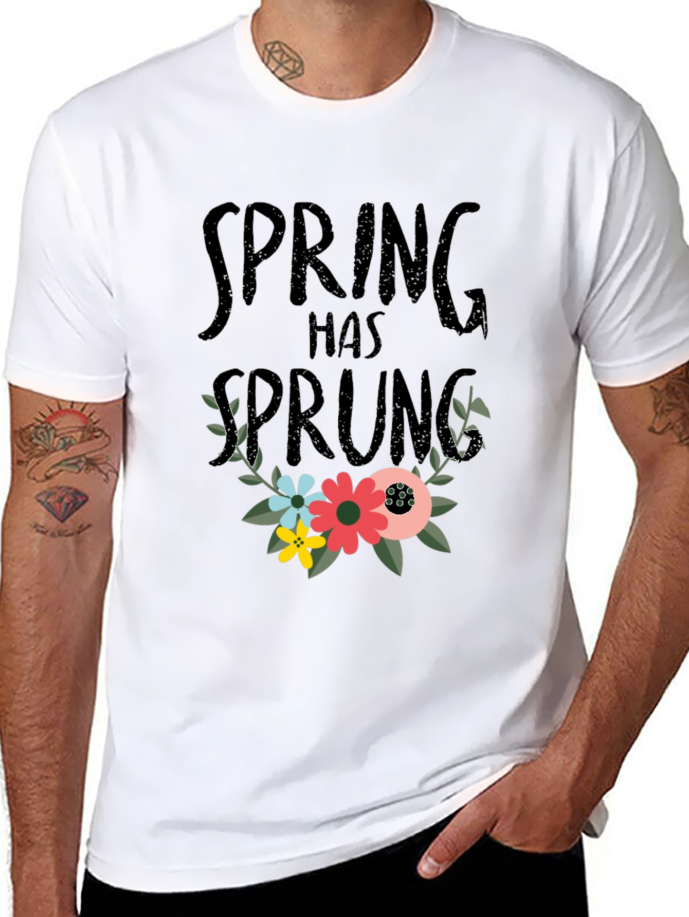 Black Spring Has Sprung Floral T-Shirt - Black view 8