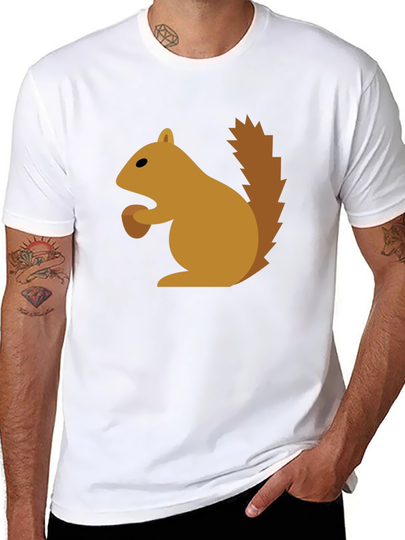 Black Squirrel Graphic Tee - Fun Black T-Shirt view 8