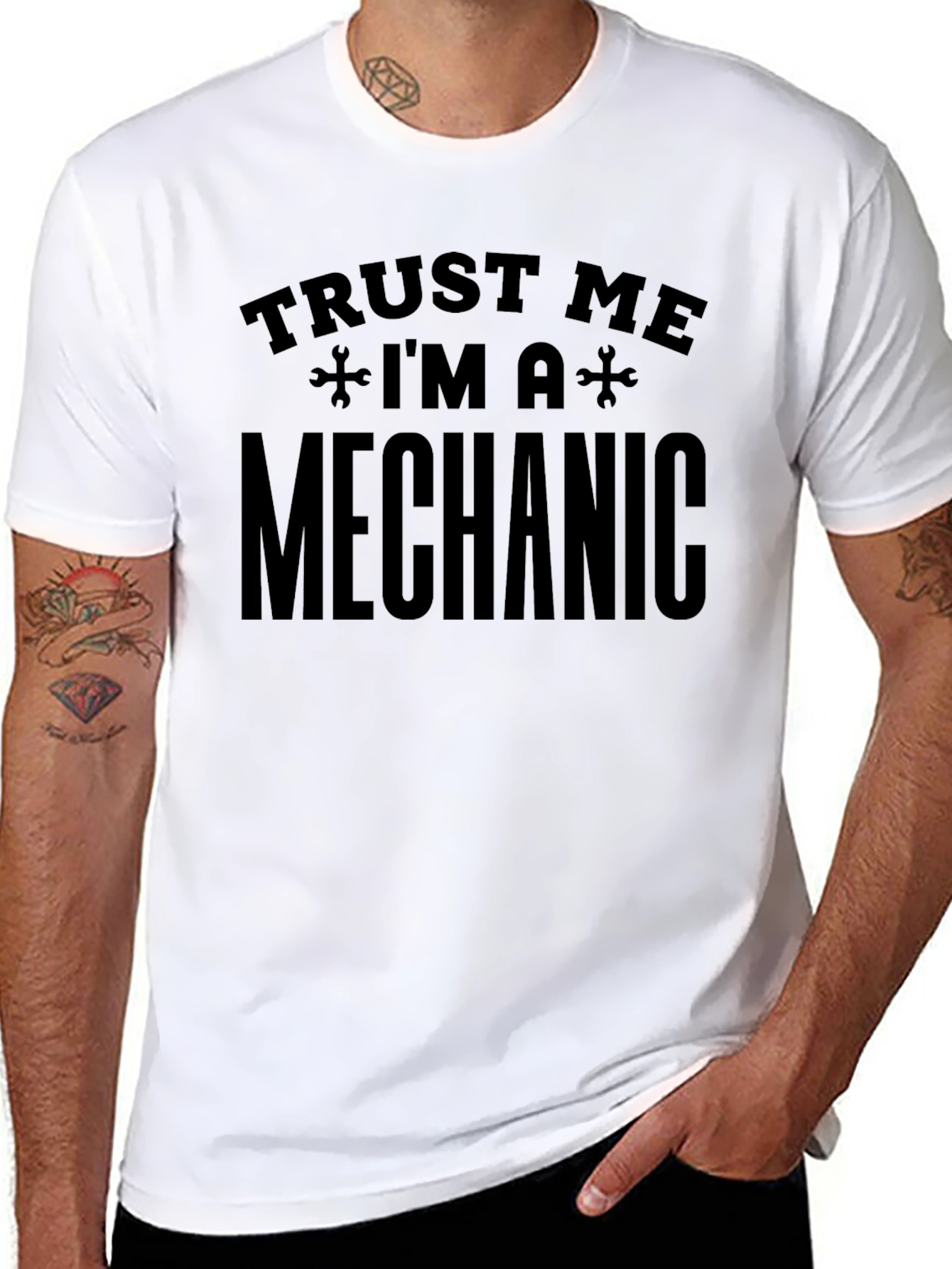 Black Trust Me I'm A Mechanic T-Shirt Funny Gift view 8