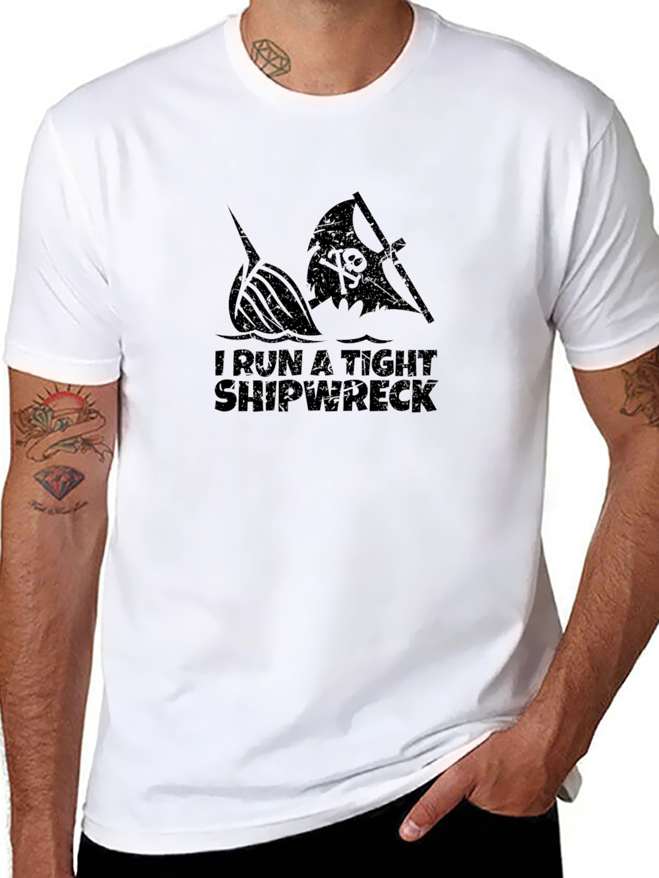 Black Tight Shipwreck Black T-Shirt view 8
