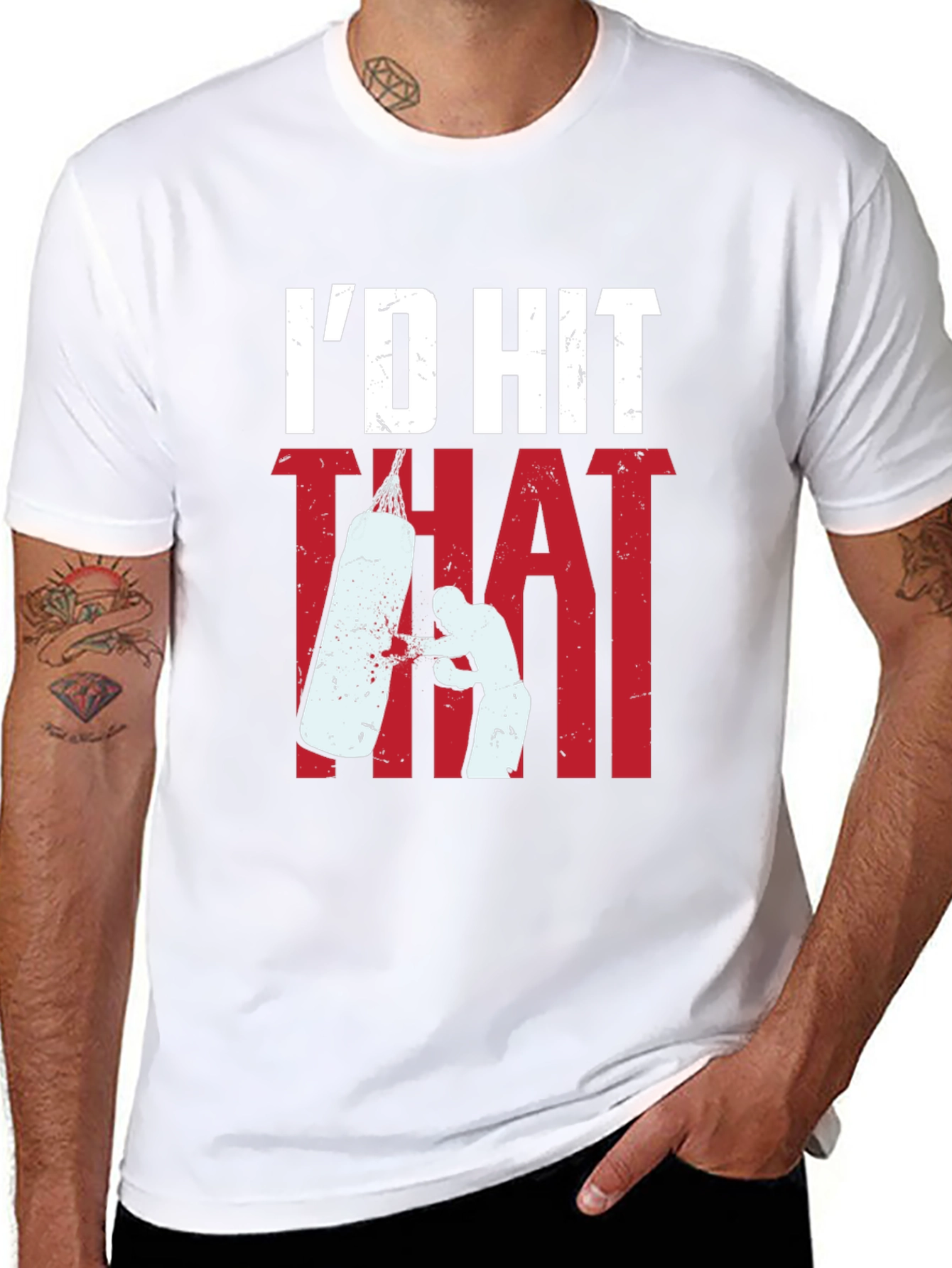 Black I'd Hit That Boxing T-Shirt view 8