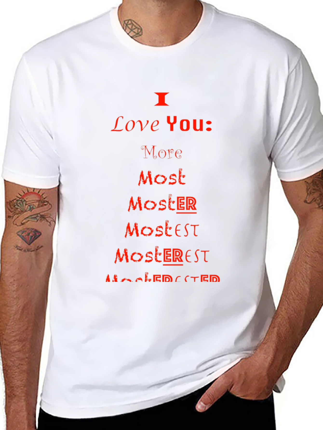 Black I Love You More Most Moster T-Shirt view 8