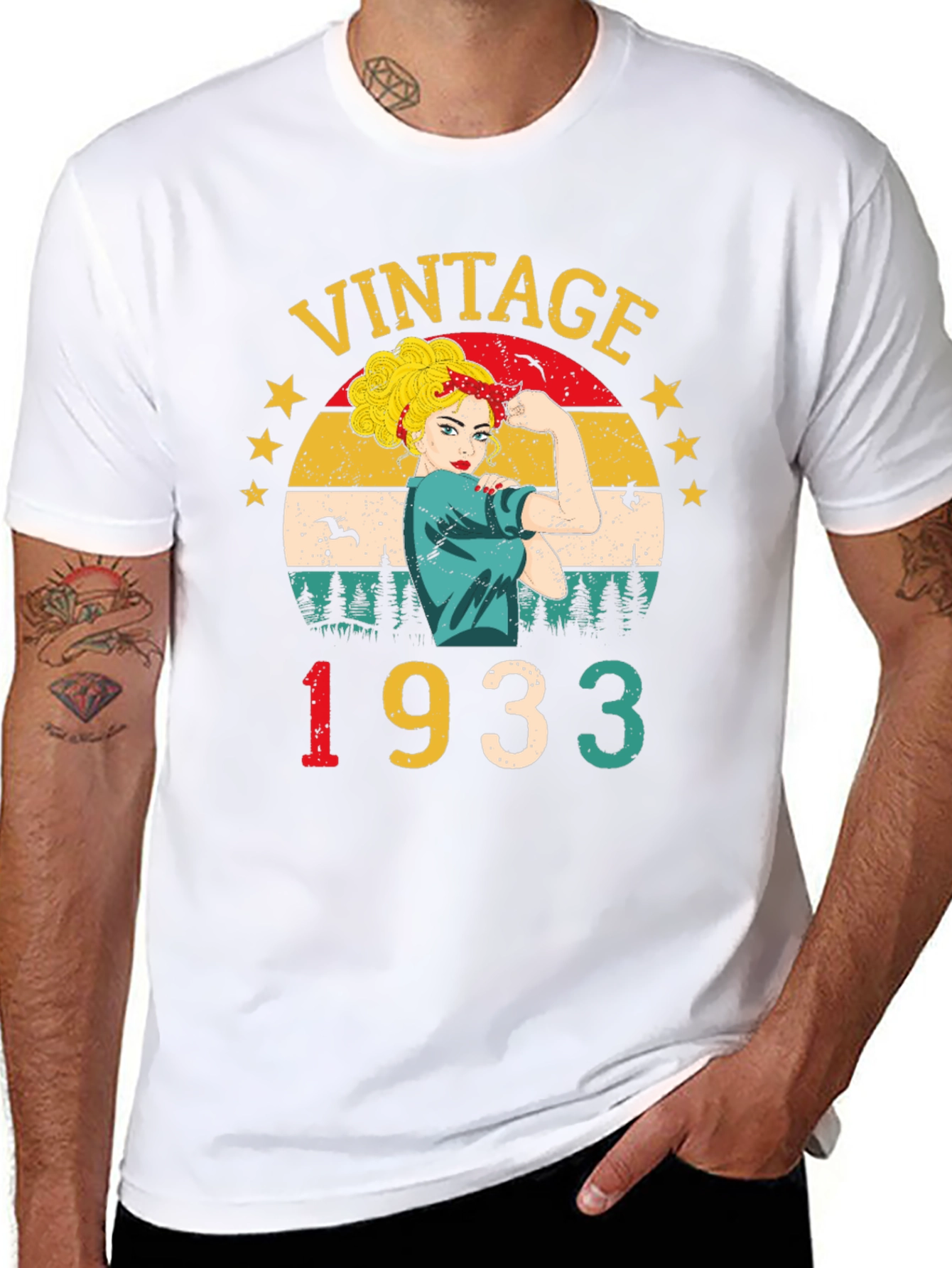 Black Vintage 1933 Rosie the Riveter T-Shirt view 8