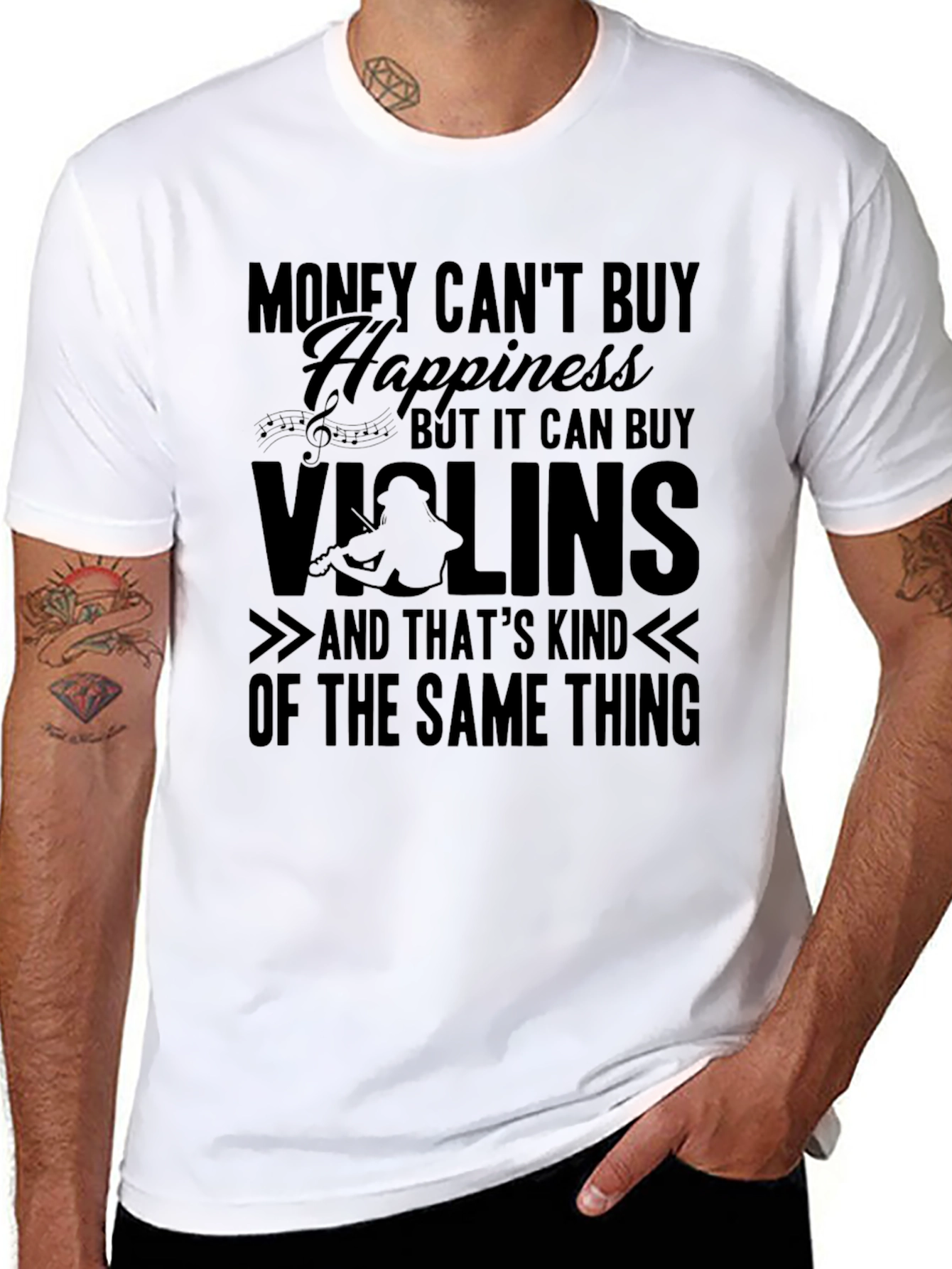 Money Can't Buy Happiness, Violins T-Shirt - 8