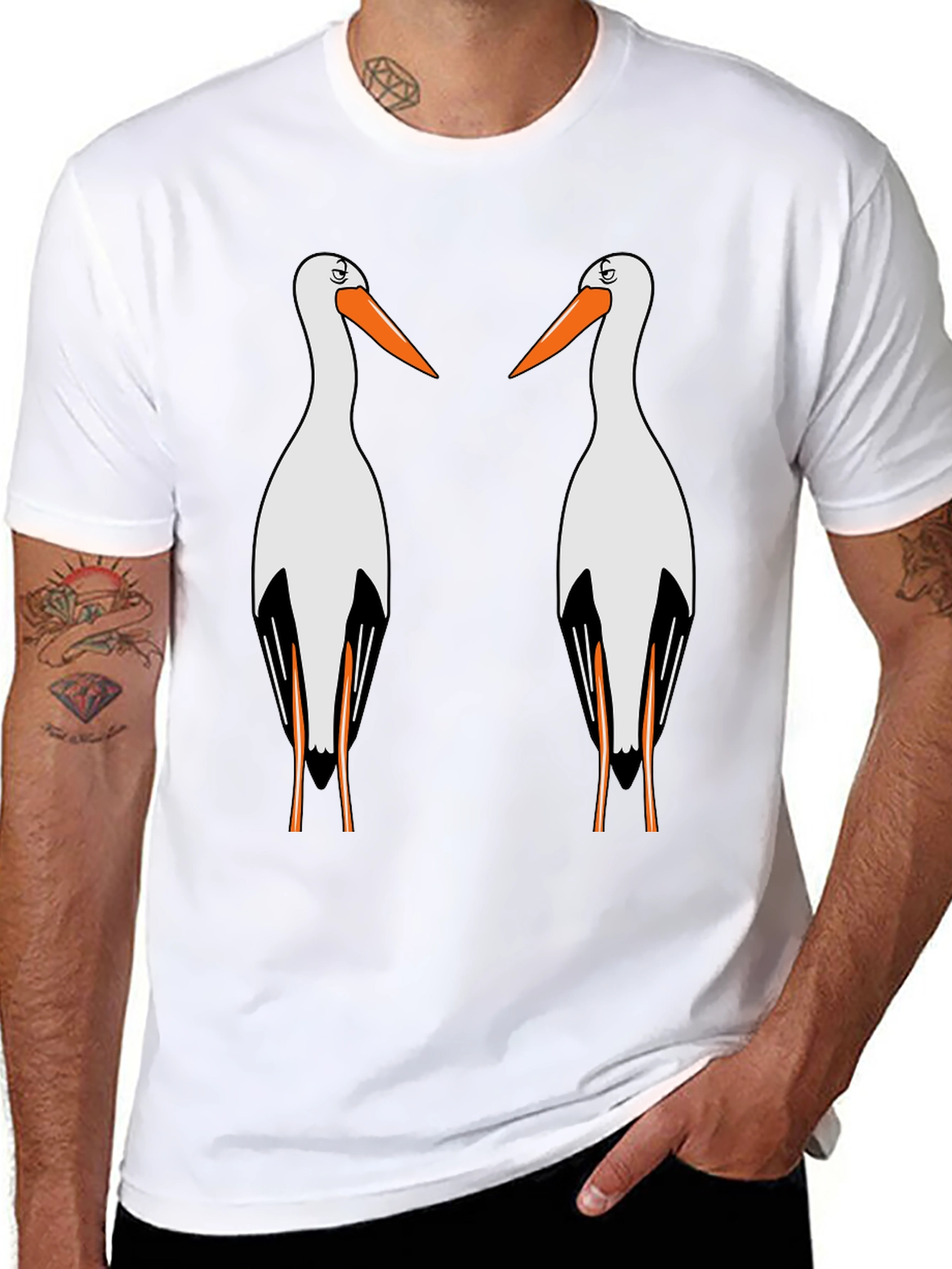Black Stork Graphic T-Shirt - Quirky Bird Lover Tee view 8