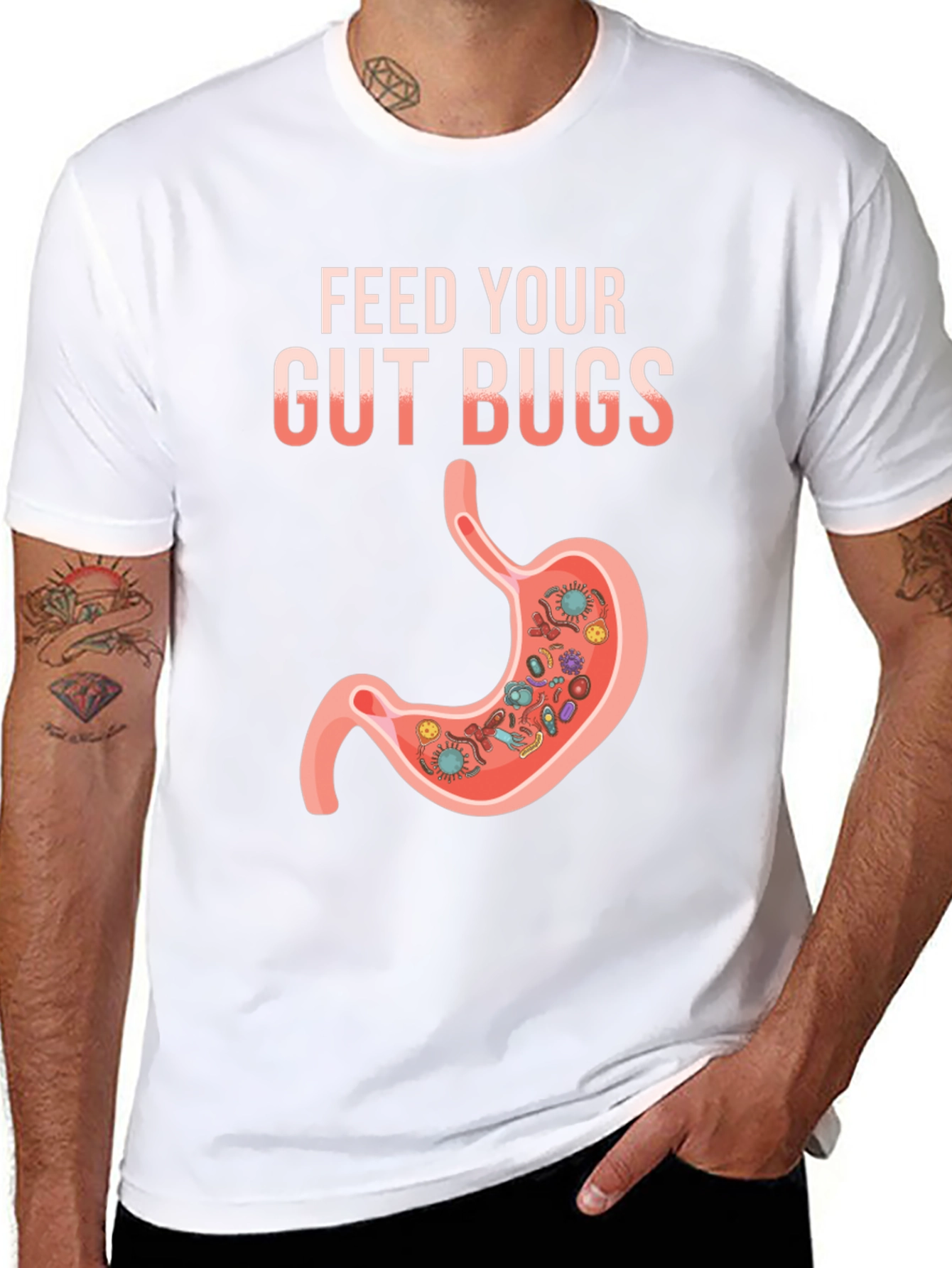 Feed Your Gut Bugs T-Shirt Funny Health Tee - 8