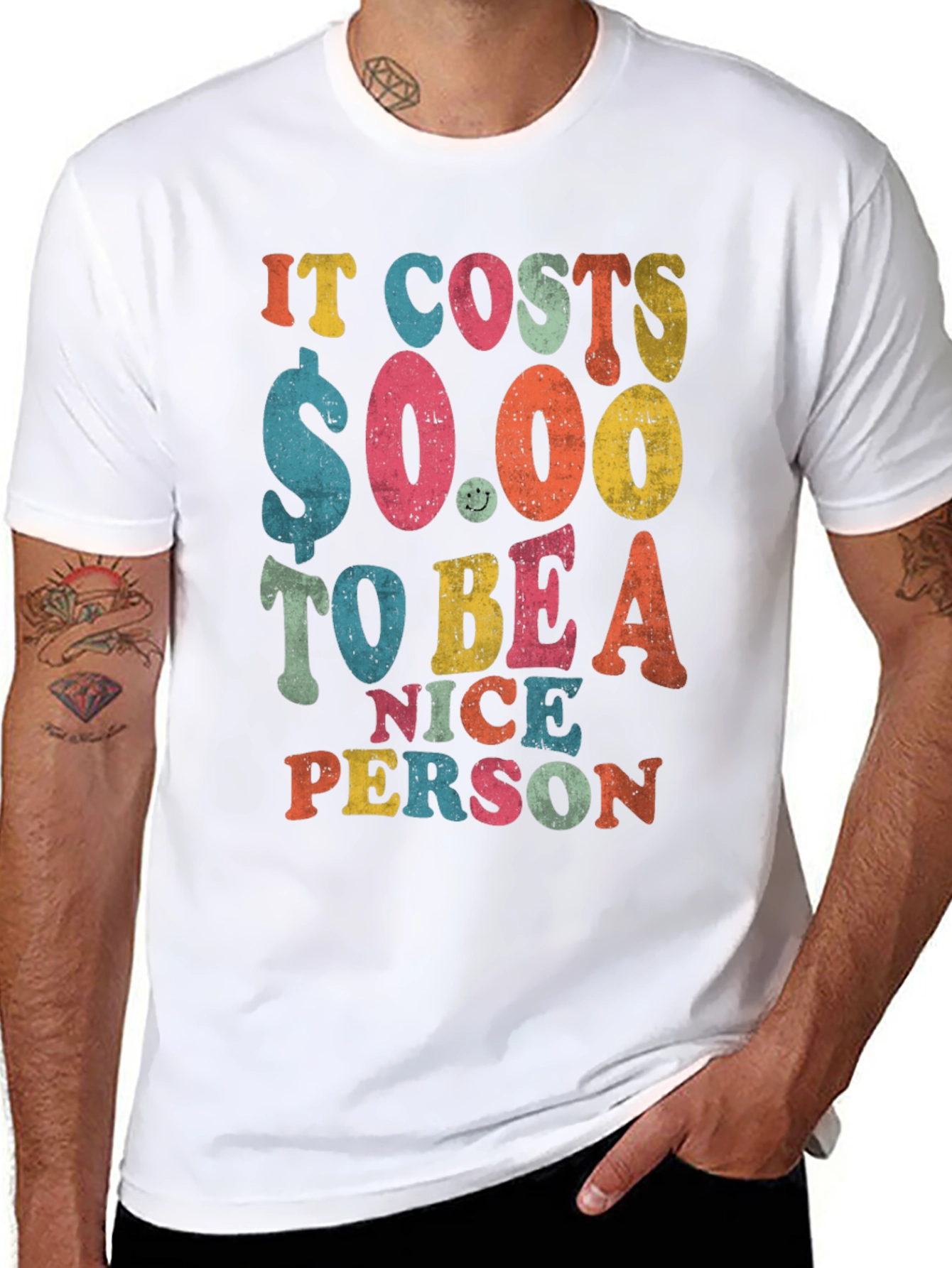 Black It Costs $0.00 to Be a Nice Person T-Shirt view 8