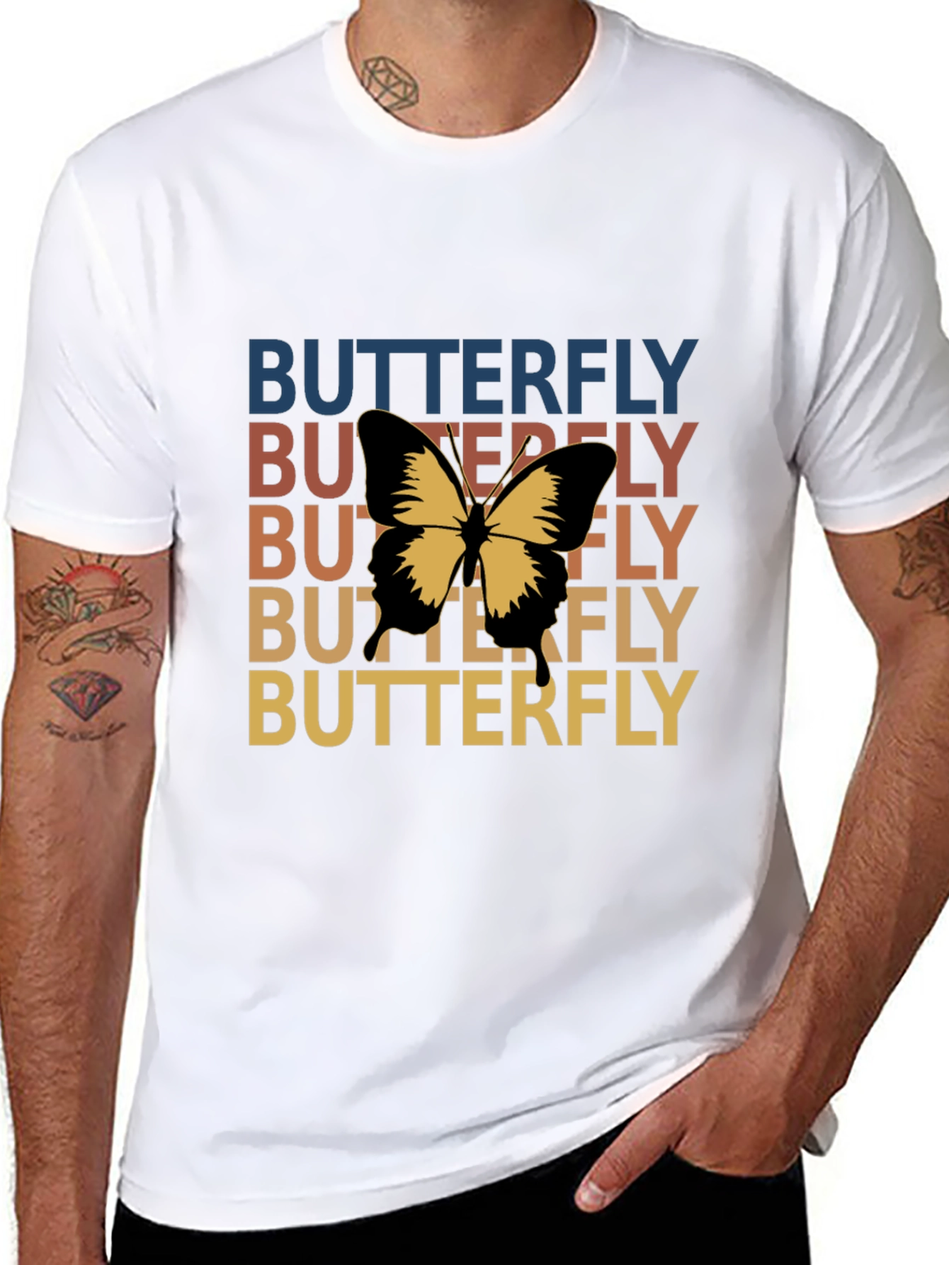Black Retro Butterfly T-Shirt - Vintage Style Graphic Tee view 8