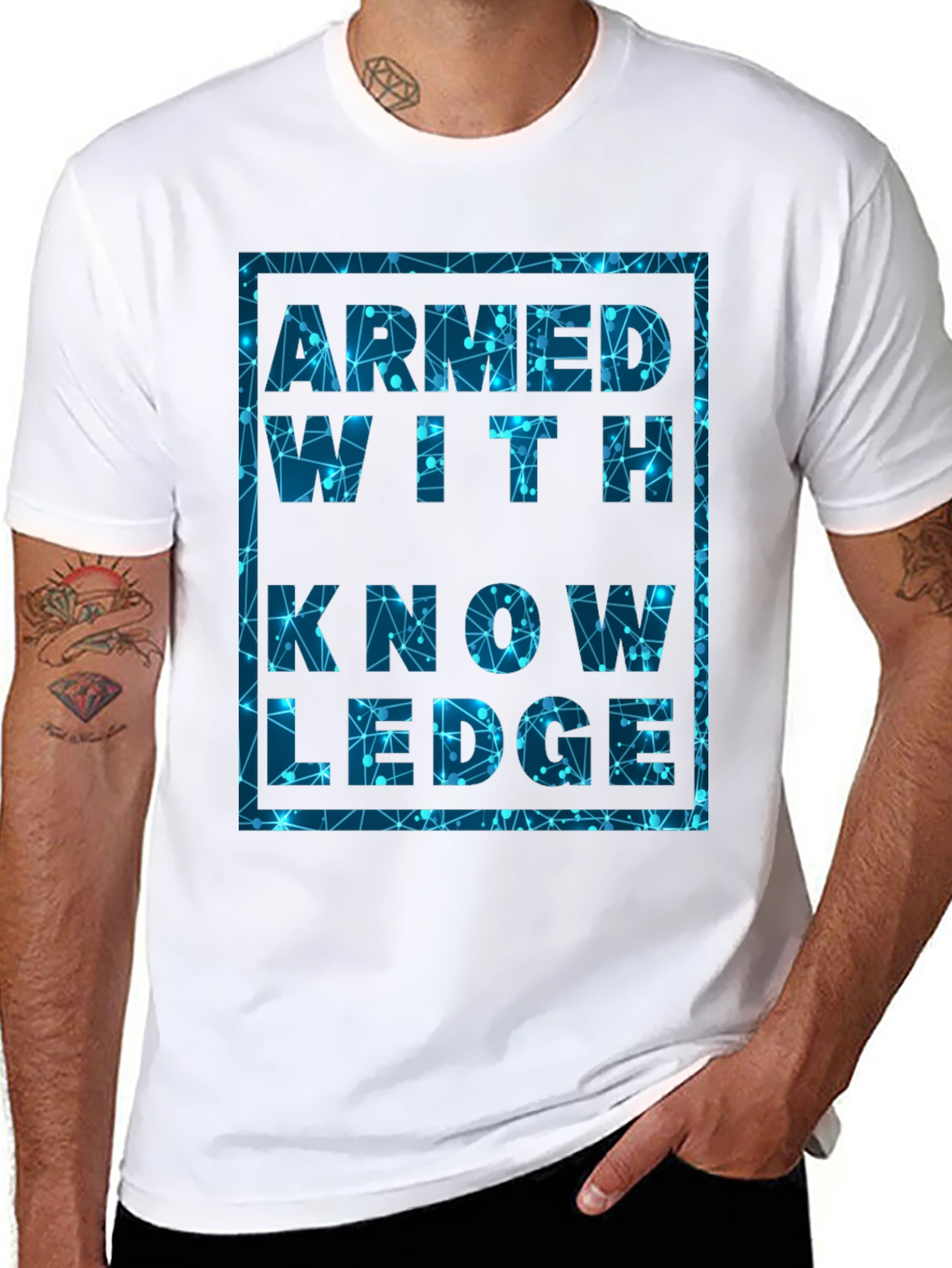 Black Armed With Knowledge Graphic T-Shirt view 8