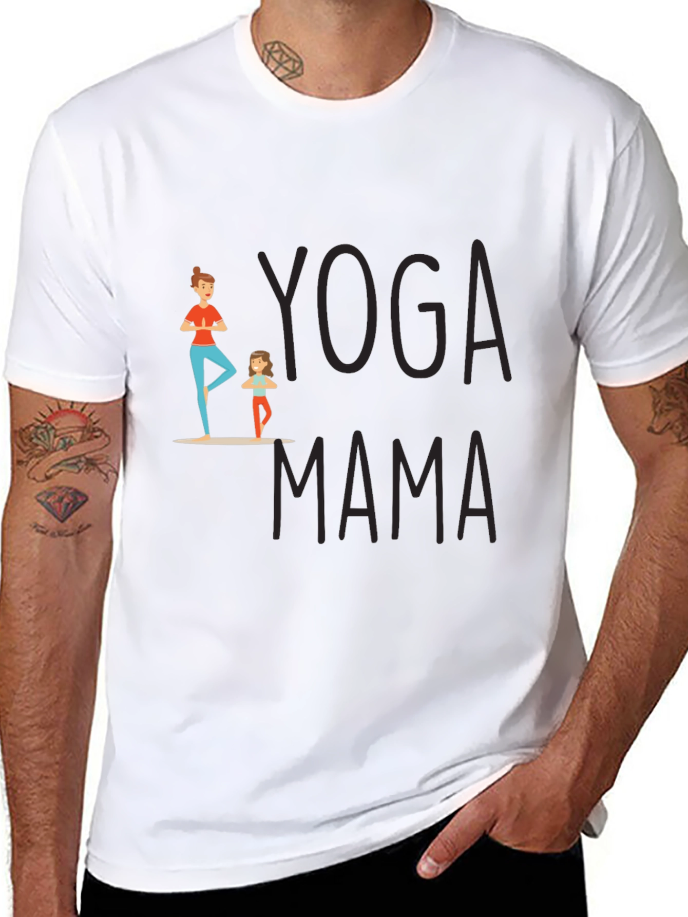 Black Yoga Mama Graphic T-Shirt - Black view 8