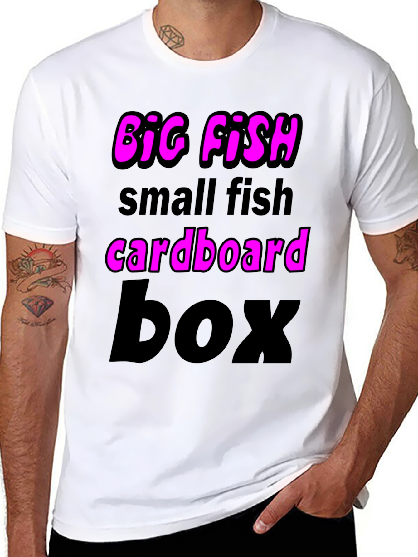 Black Big Fish Small Fish Graphic T-Shirt view 8