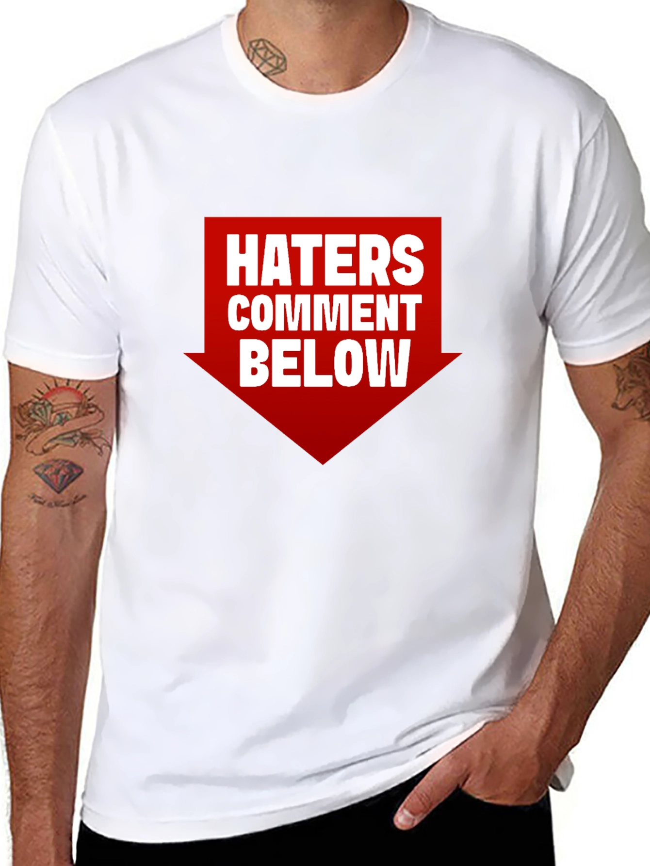 Black Haters Comment Below Graphic T-Shirt view 8