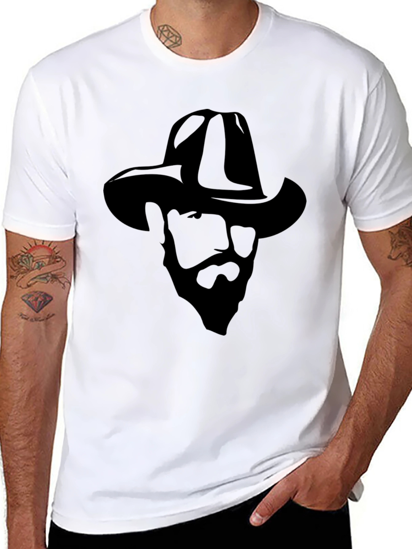 Black Black Cowboy Silhouette Tee - Western Style Shirt view 8