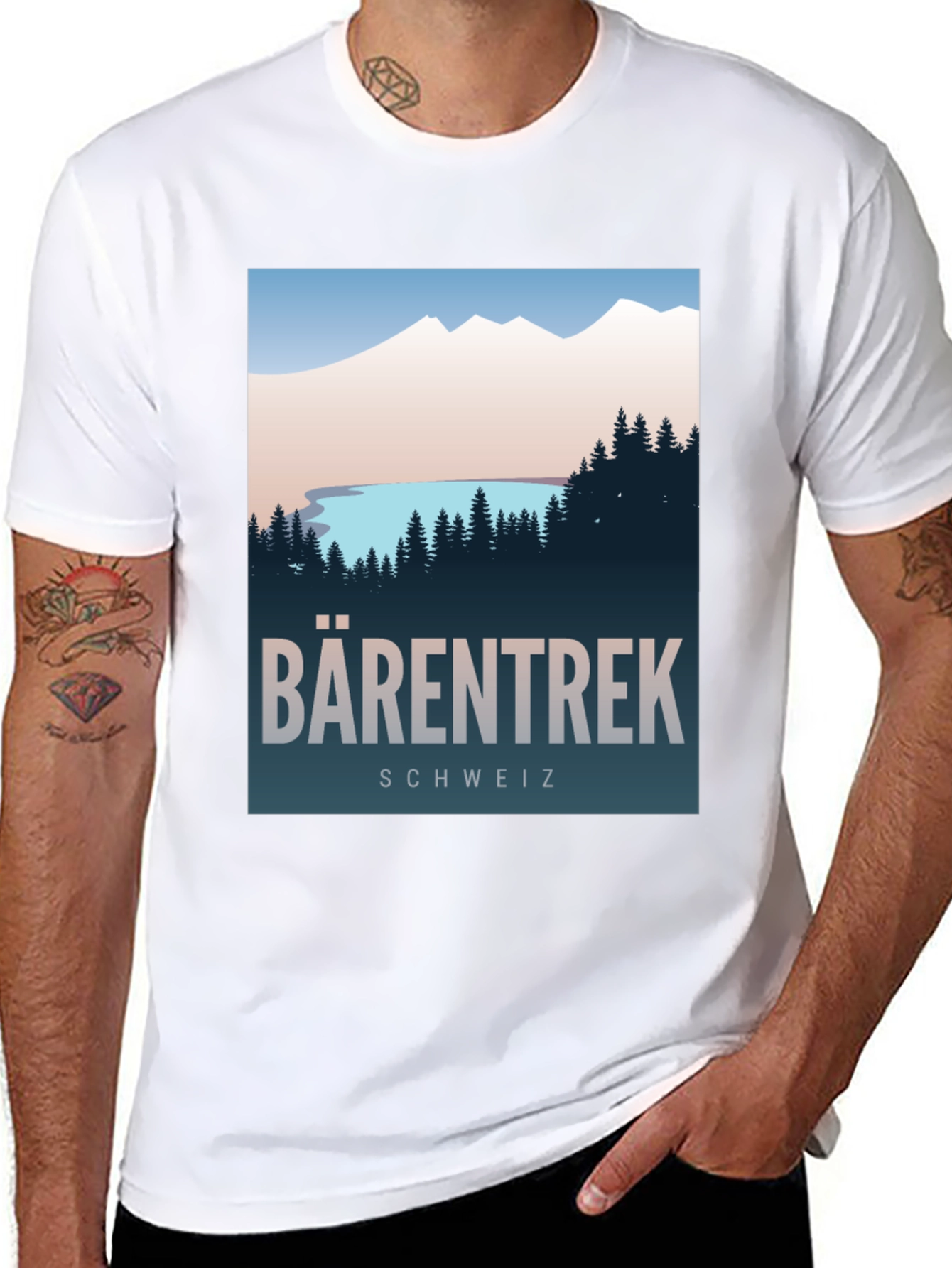 Black Barentrek Schweiz Graphic T-Shirt - Adventure Awaits! view 8