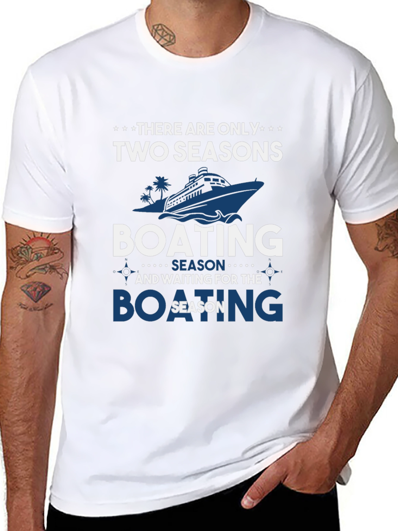 Black Boating Season T-Shirt | Two Seasons Graphic Tee view 8