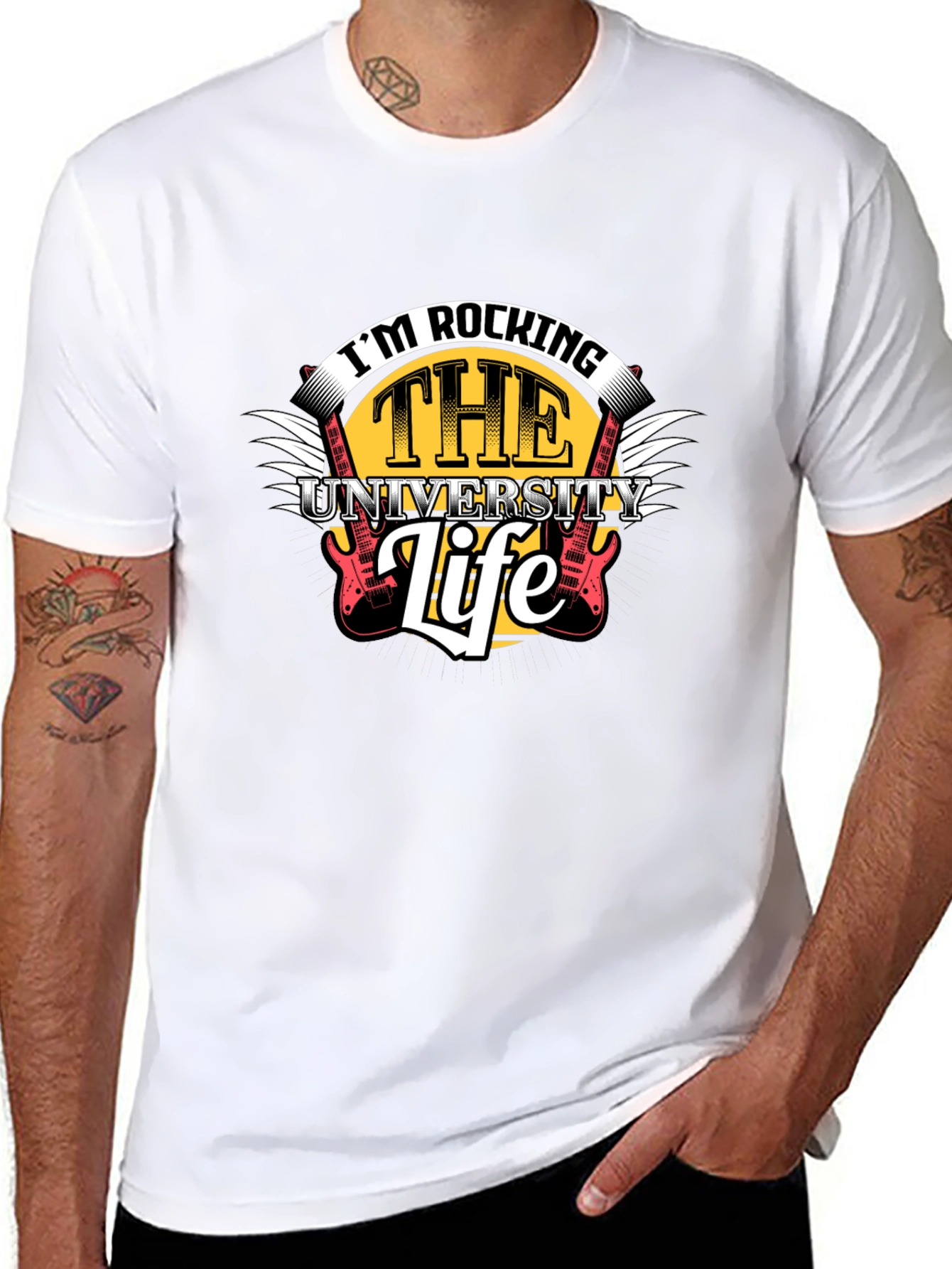 Black Rocking the University Life Graphic Tee view 8
