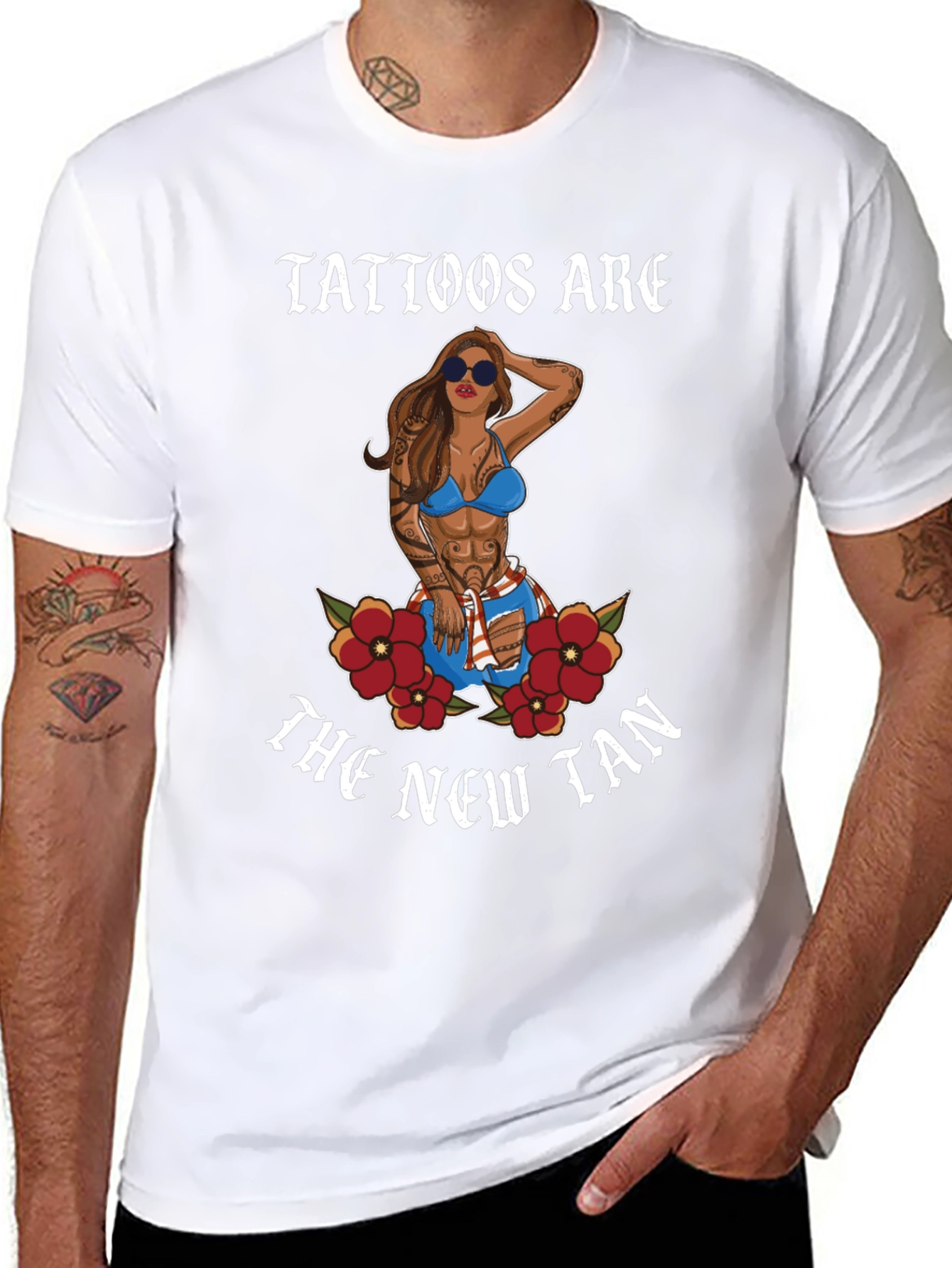 Tattoos Are The New Tan Graphic Tee - 8