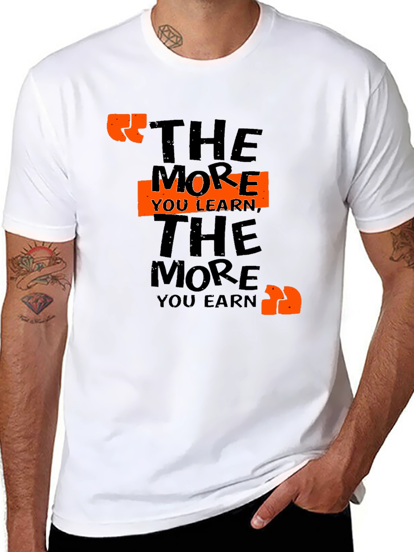 Black The More You Learn T-Shirt view 8