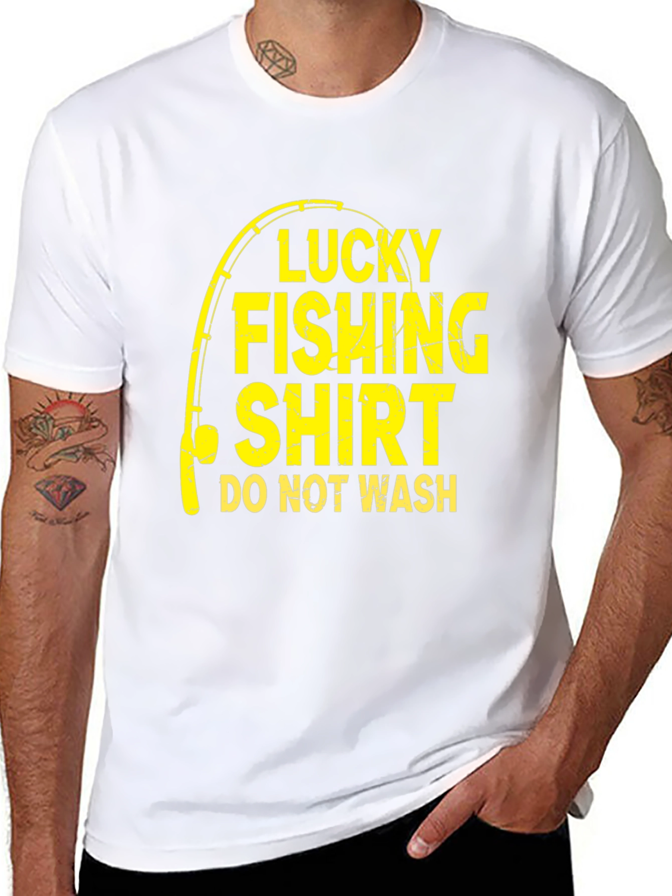 Black Lucky Fishing Shirt - Novelty Graphic Tee view 8