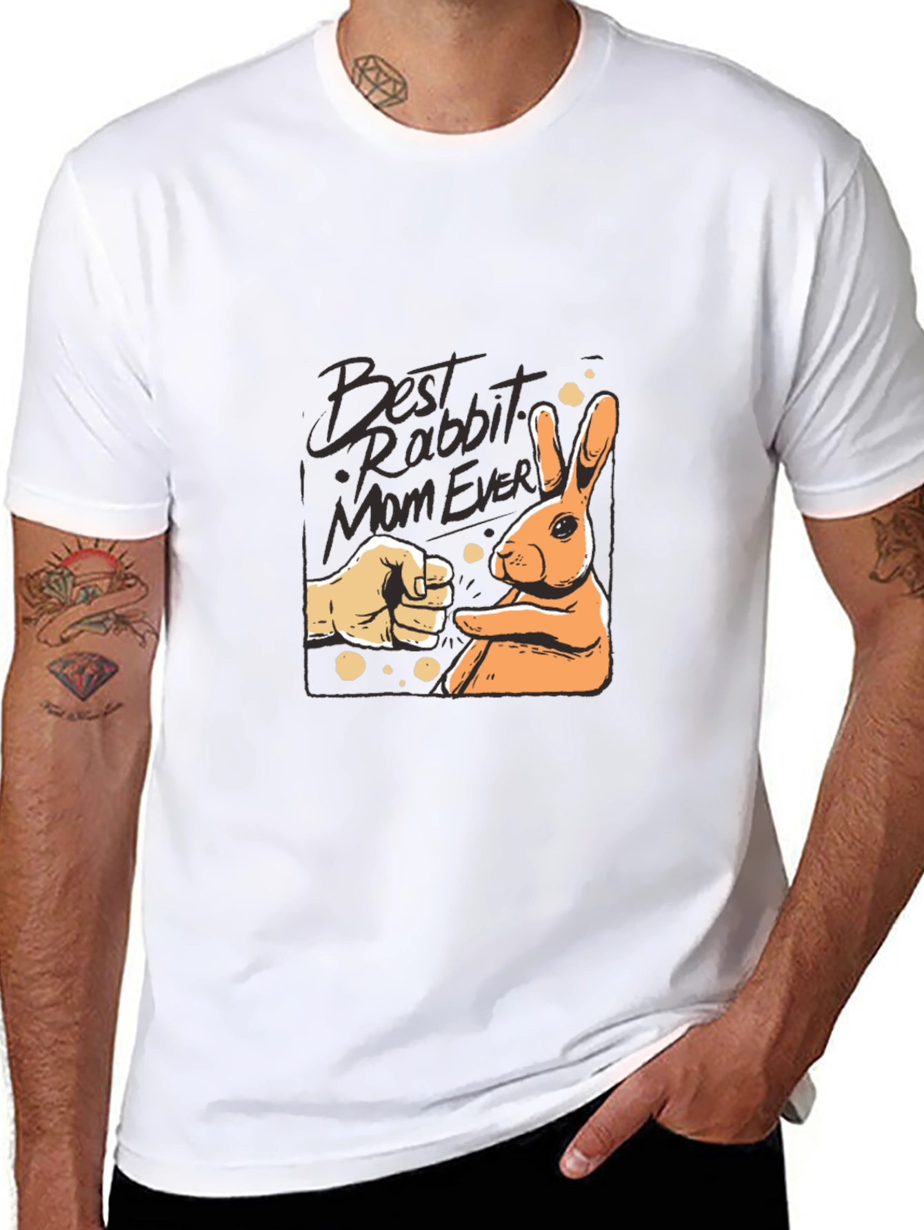 Black Best Rabbit Mom Ever T-Shirt view 8