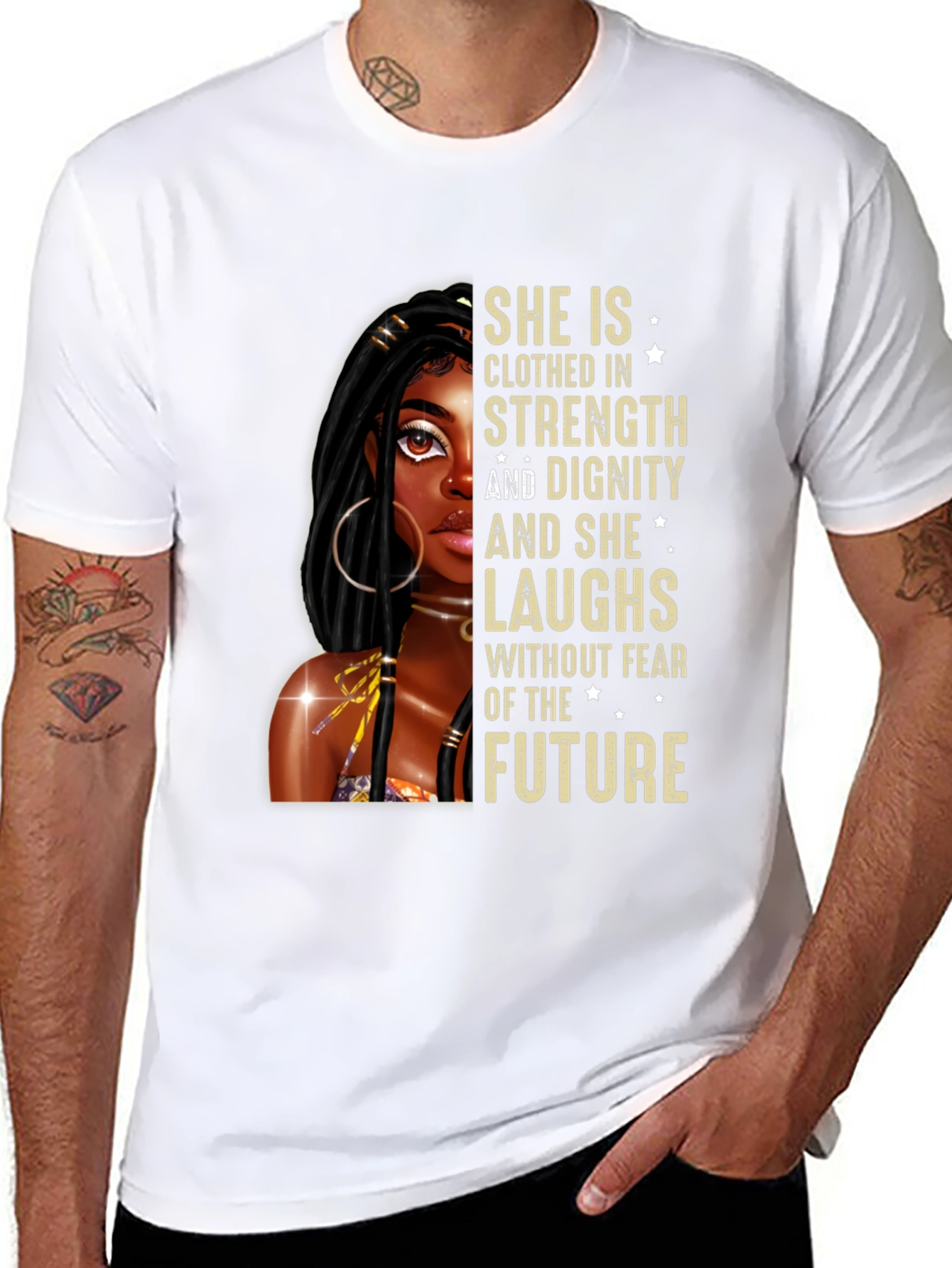 Black Strength & Dignity Graphic T-Shirt view 8