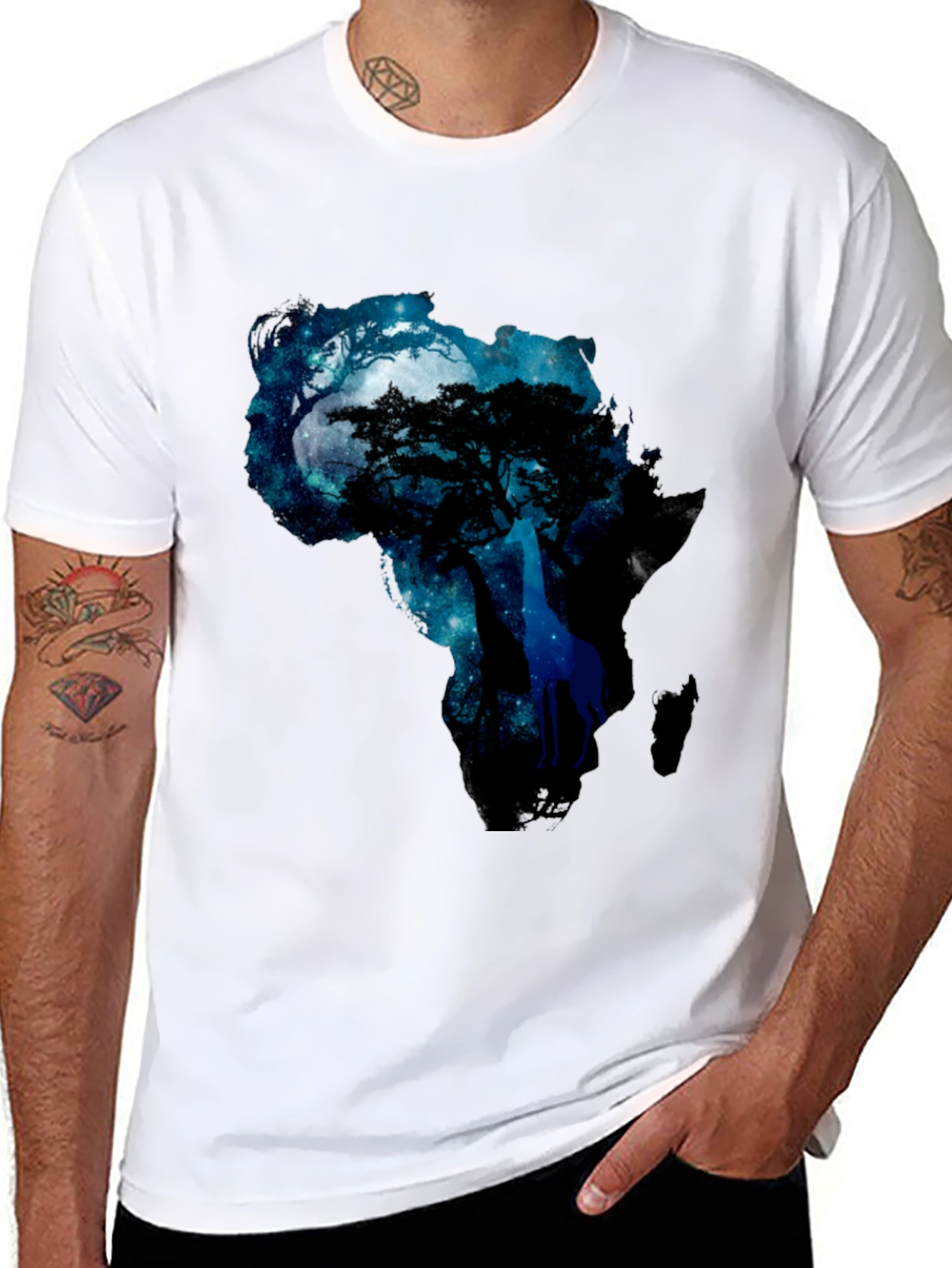 Black Africa Night Sky Graphic Tee - Mens view 8