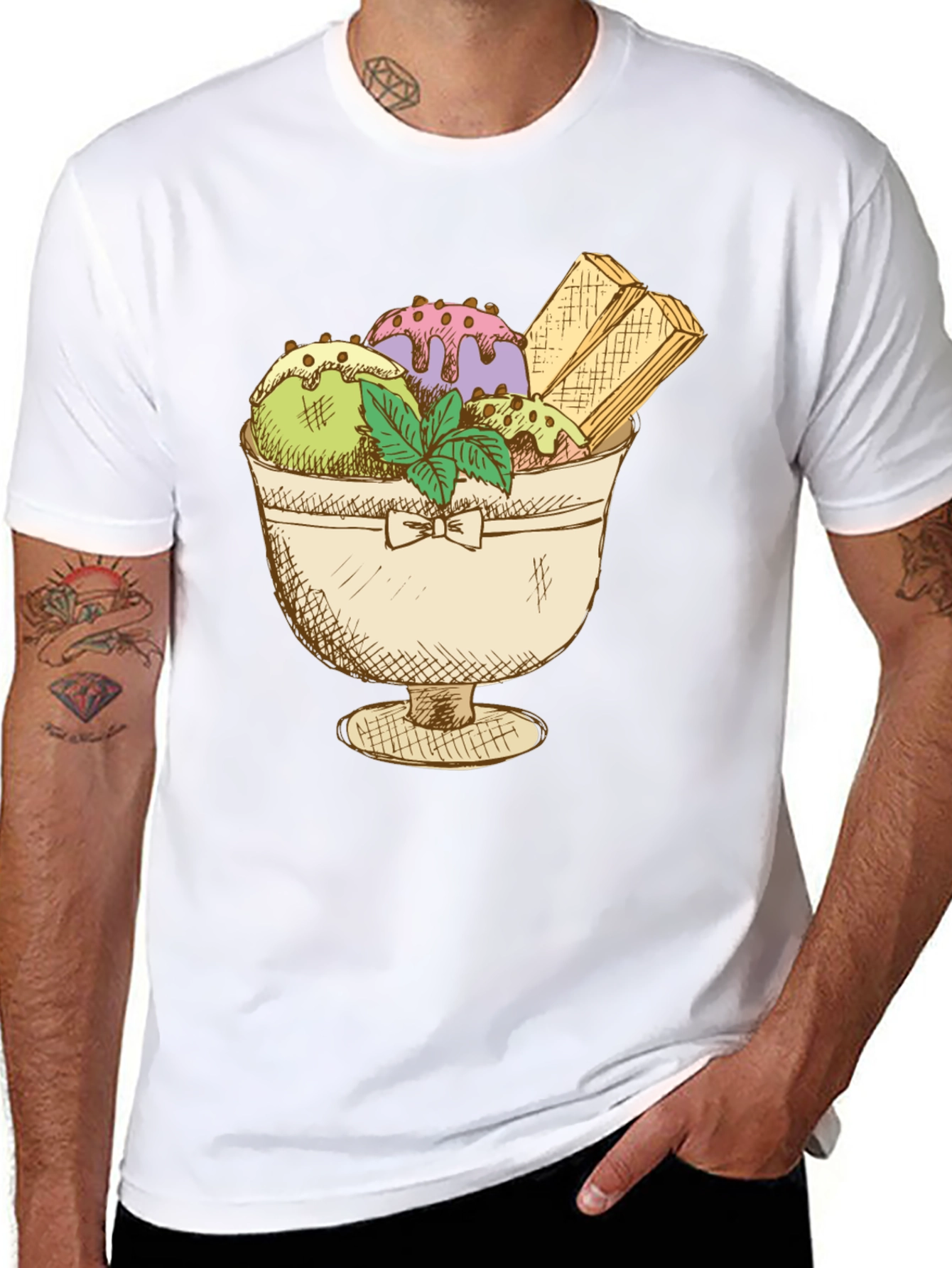 Black Ice Cream Sundae Graphic Tee view 8