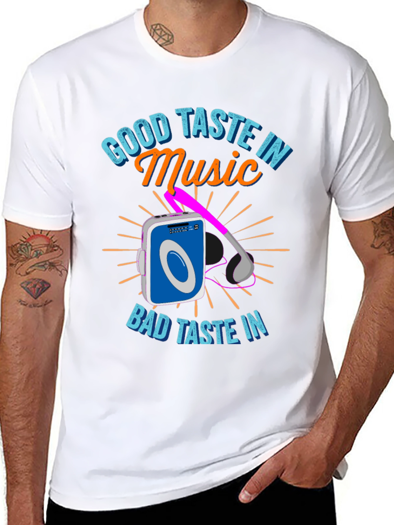 Black Good Taste in Music T-Shirt view 8