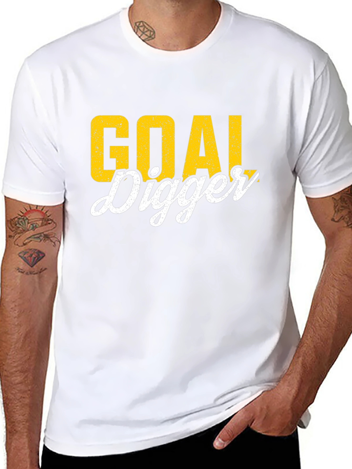 Black Goal Digger Graphic Tee - Black view 8