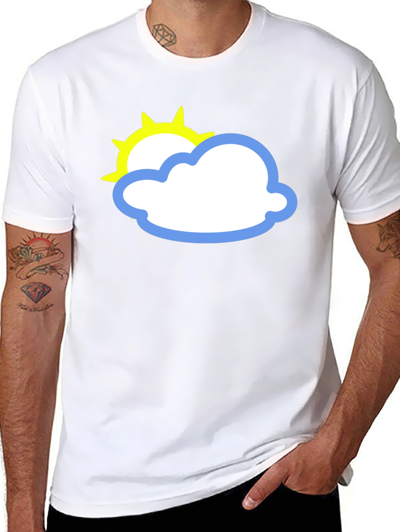 Black Black Tee with Sun and Cloud Graphic view 8