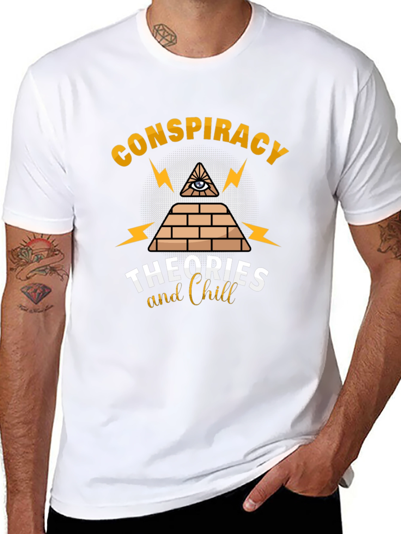 Black Conspiracy Theories & Chill Graphic T-Shirt view 8