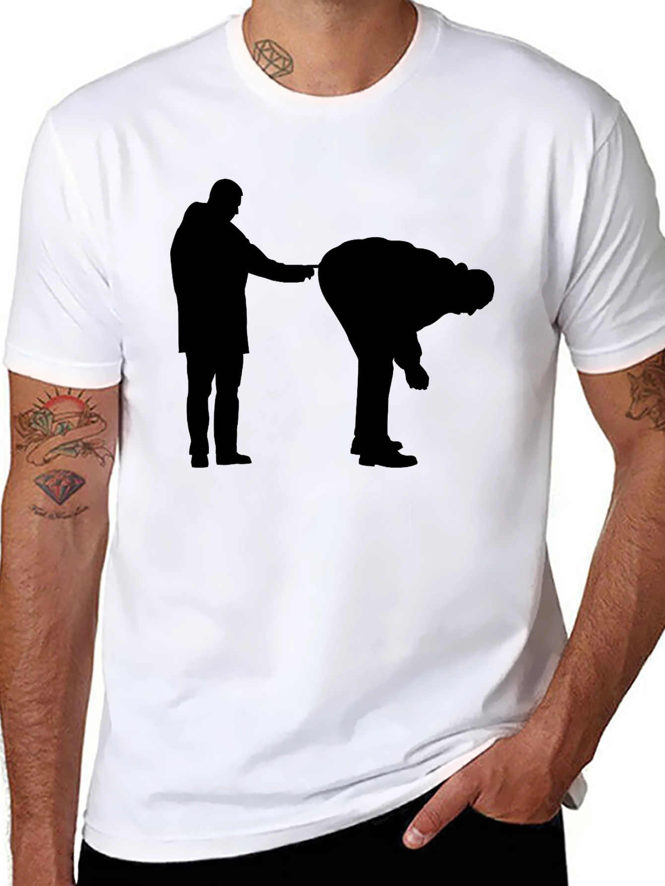 Black Funny Black Silhouette T-Shirt view 8