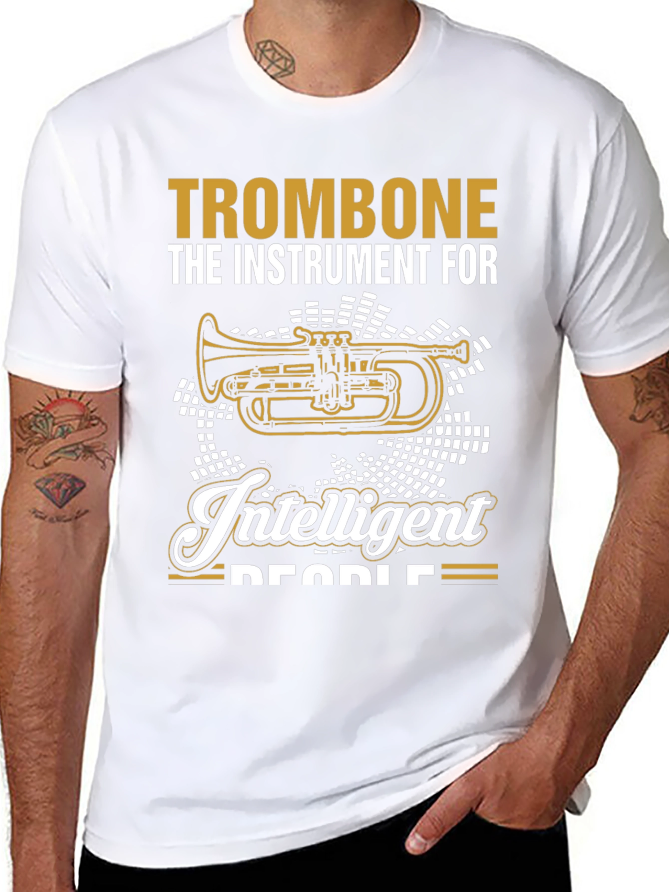 Black Trombone for Intelligent People T-Shirt view 8