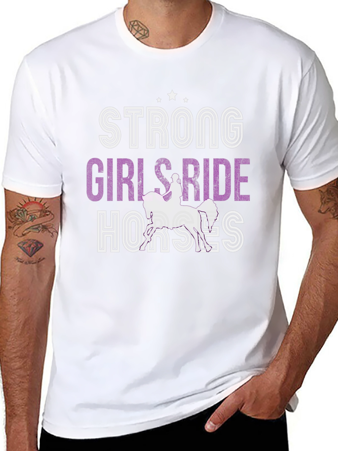 Black Strong Girls Ride Horses Graphic Tee view 8