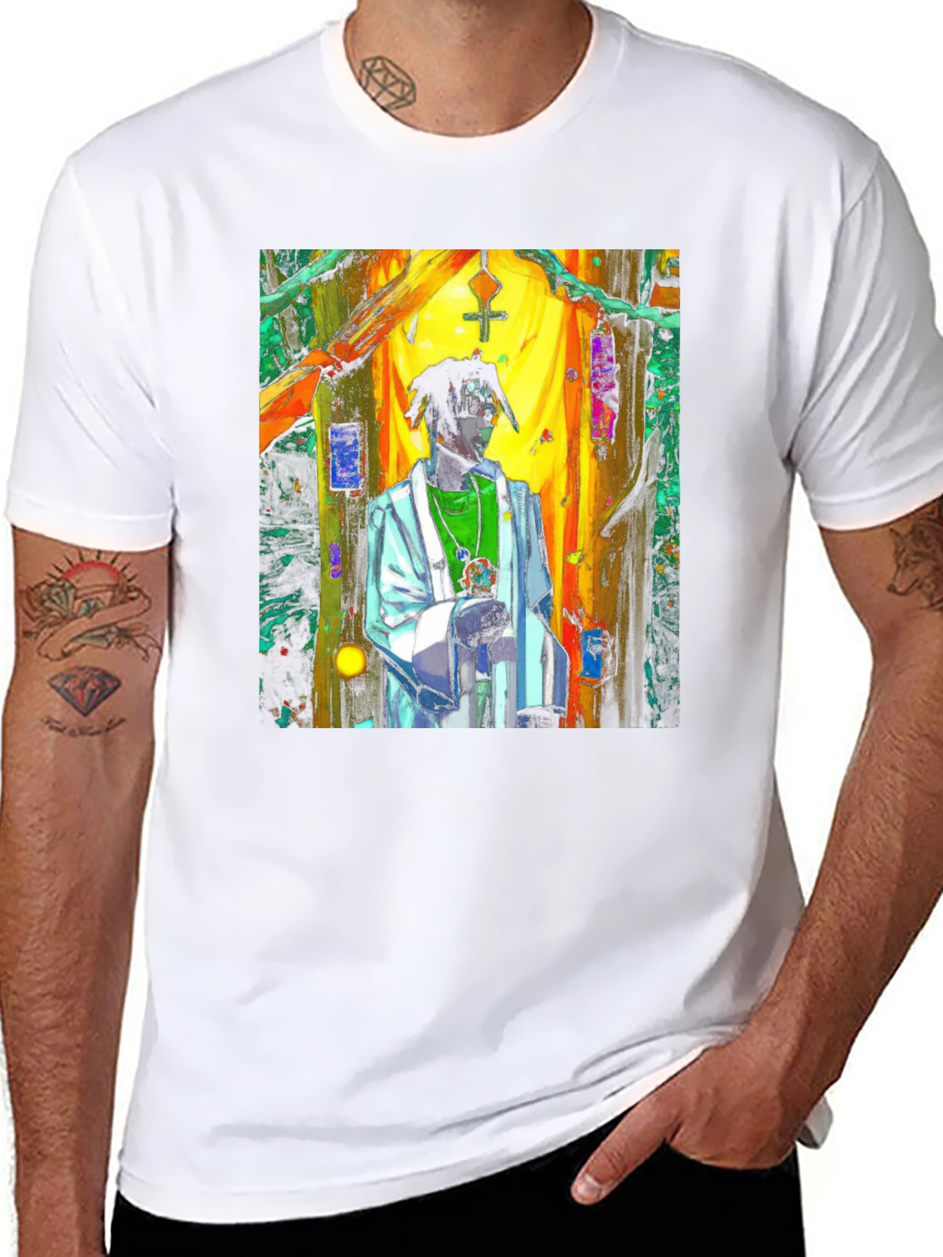 Black Abstract Priest Black T-Shirt Unique Art view 8