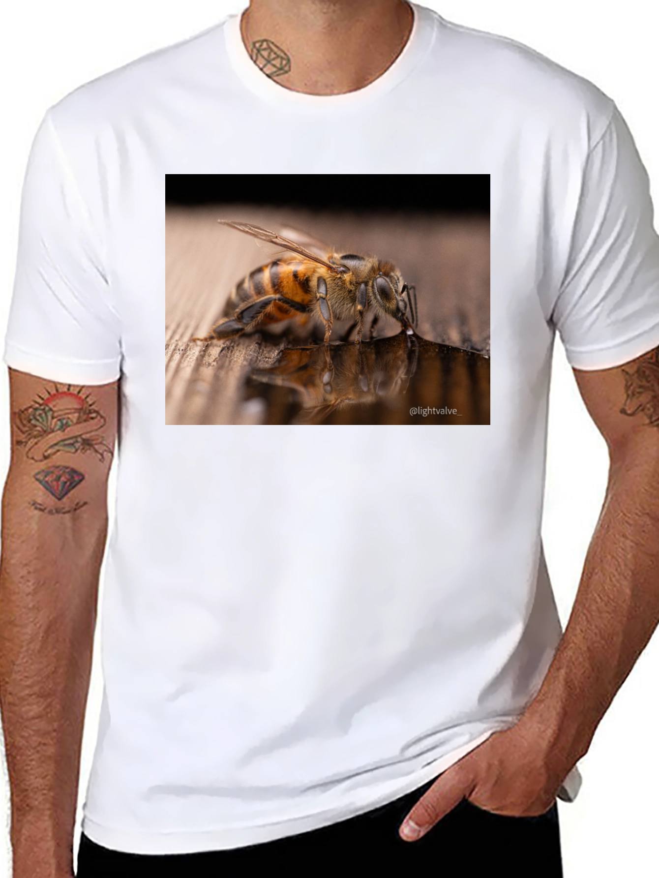 Black Bee Drinking T-Shirt - Nature Lover Tee view 8