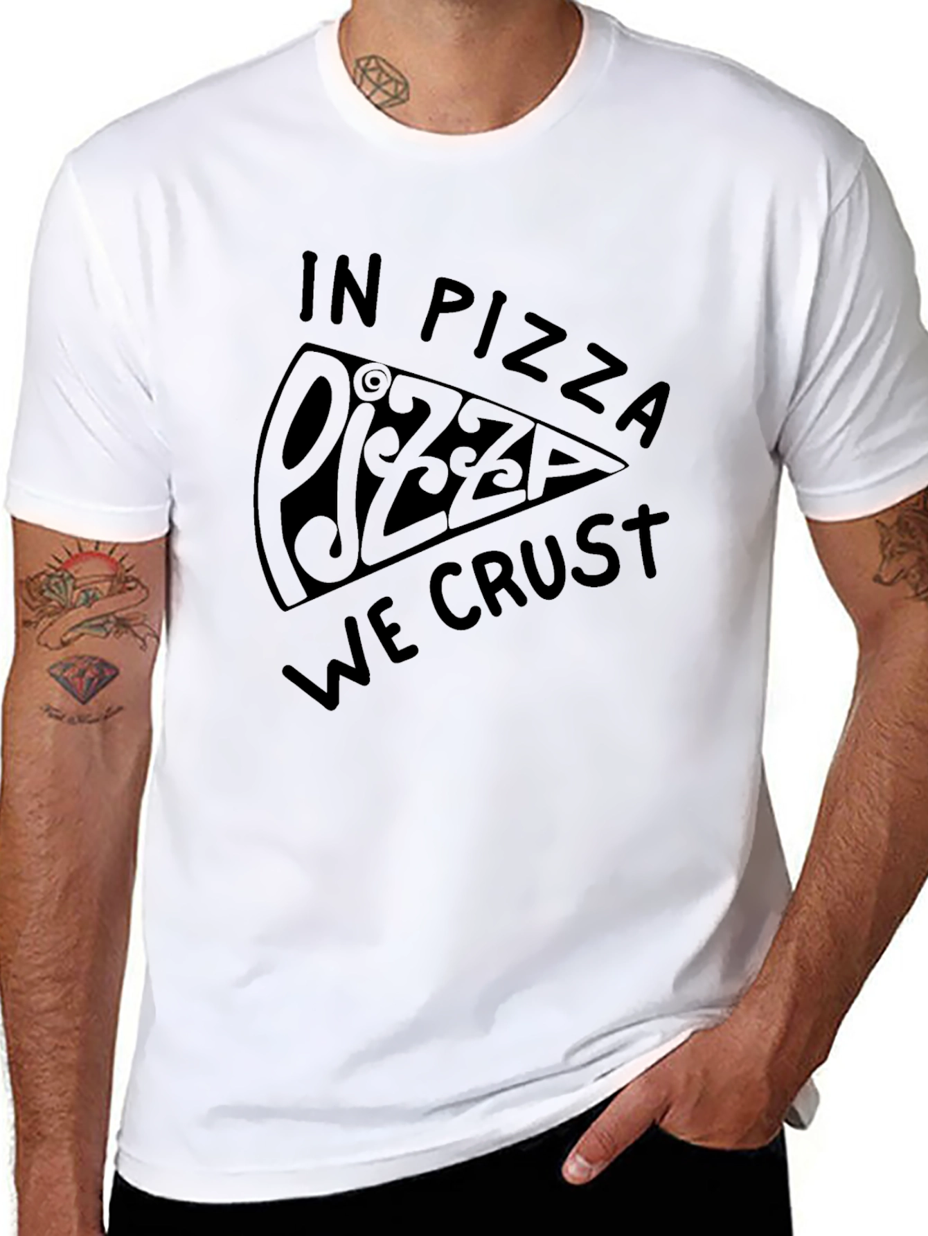 Black Pizza We Crust Graphic Tee - Black view 8
