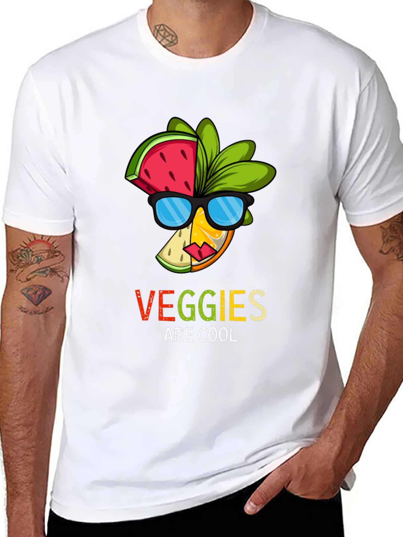 Black Cool Veggies T-Shirt view 8