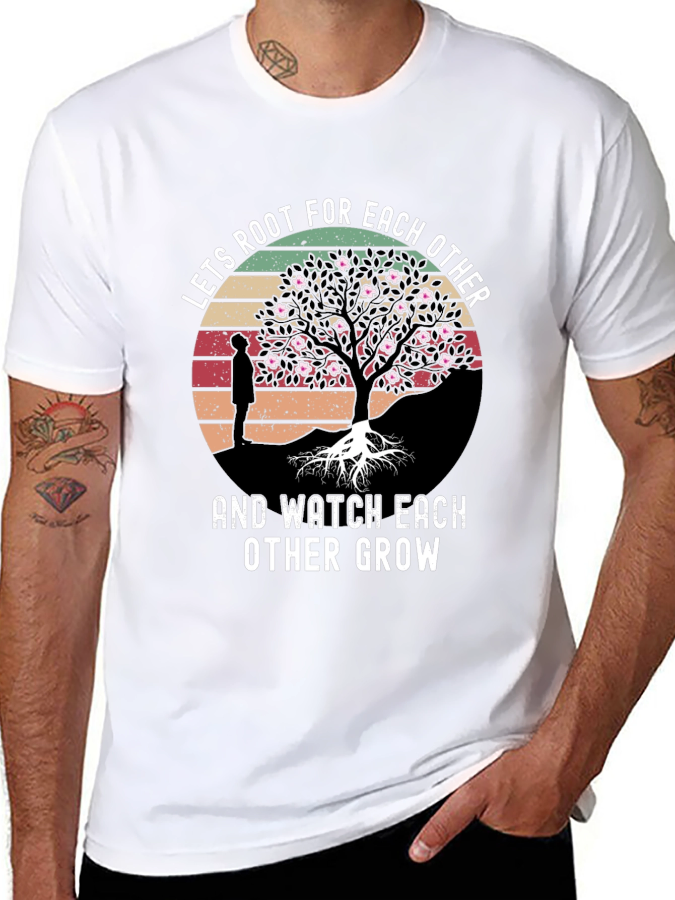 Black Lets Root For Each Other Graphic Tee view 8