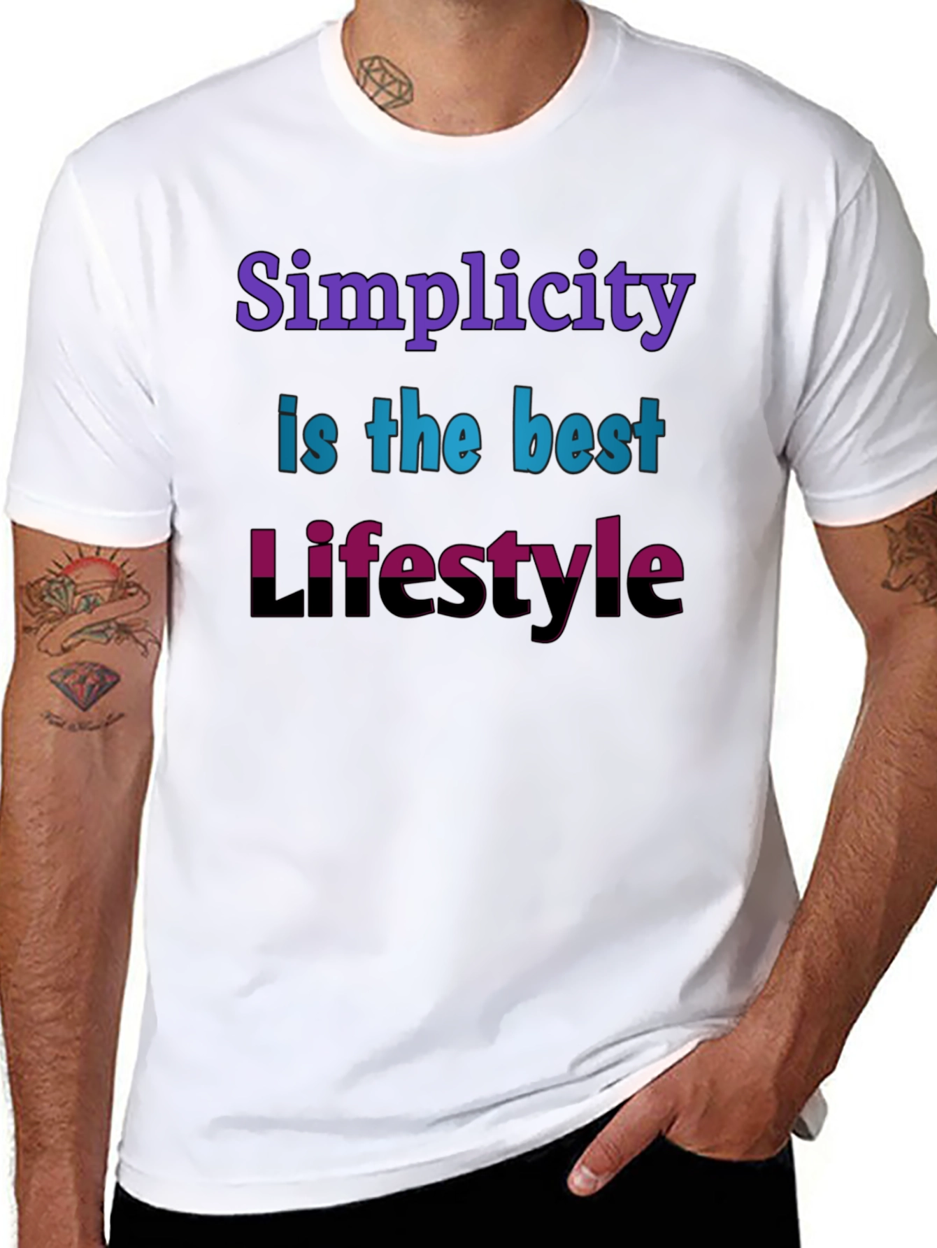 Simplicity Lifestyle Graphic Tee - Black Casual T-Shirt - 8