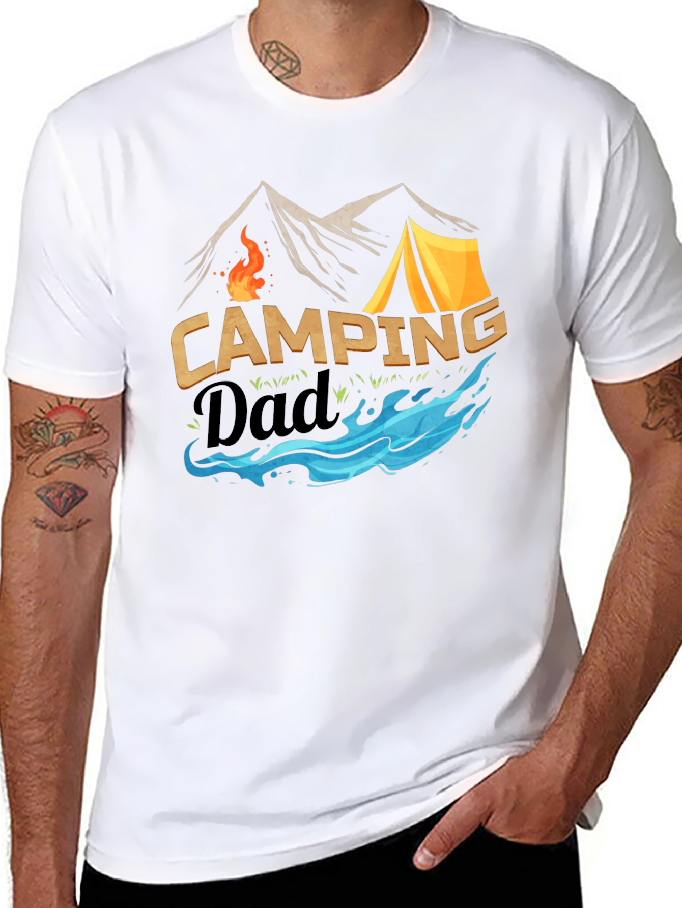 Black Camping Dad T-Shirt: Adventure Awaits! view 8