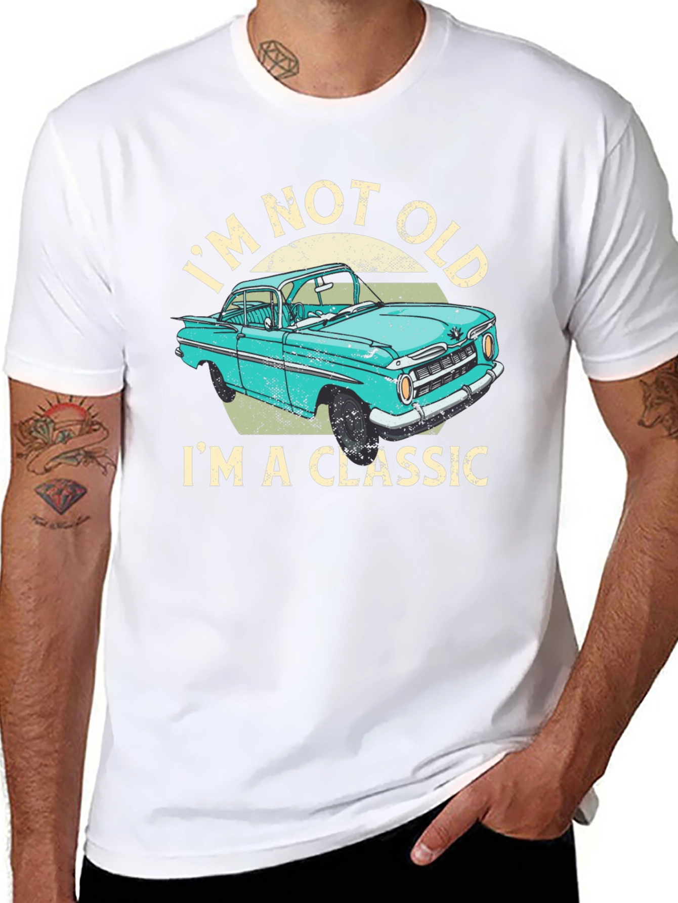 Black Classic Car T-Shirt - I'm Not Old, I'm a Classic! view 8