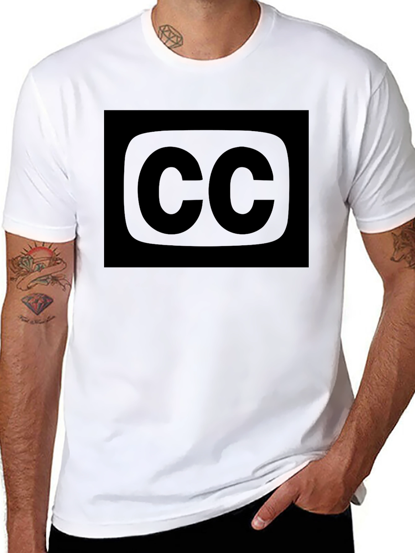 Black Black "CC" Graphic Tee - Men's Casual Style view 8